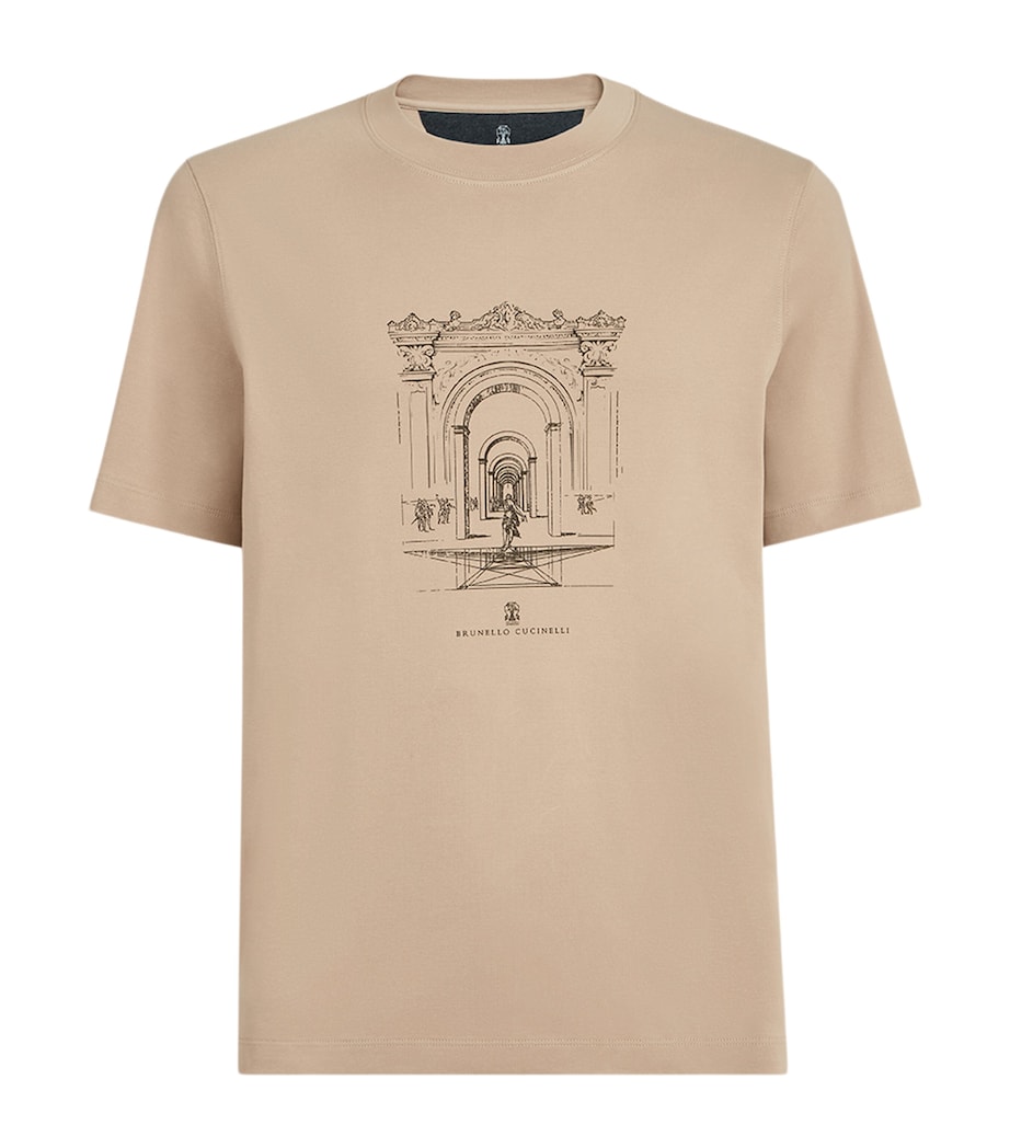 Brunello Cucinelli Mens Cotton Printed T-Shirt Image 1