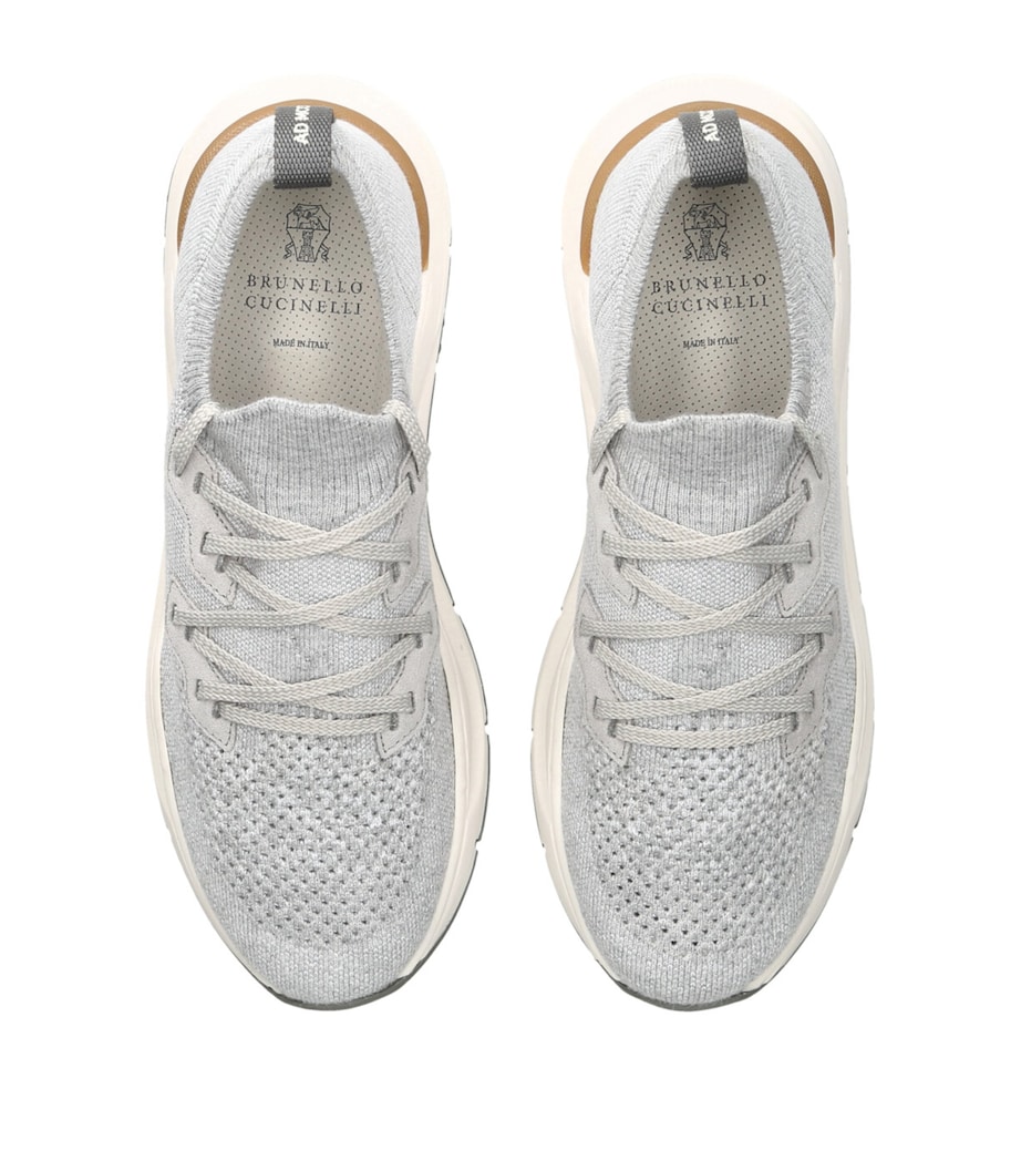 Brunello Cucinelli Kids Knitted Sneakers Grey Image 4