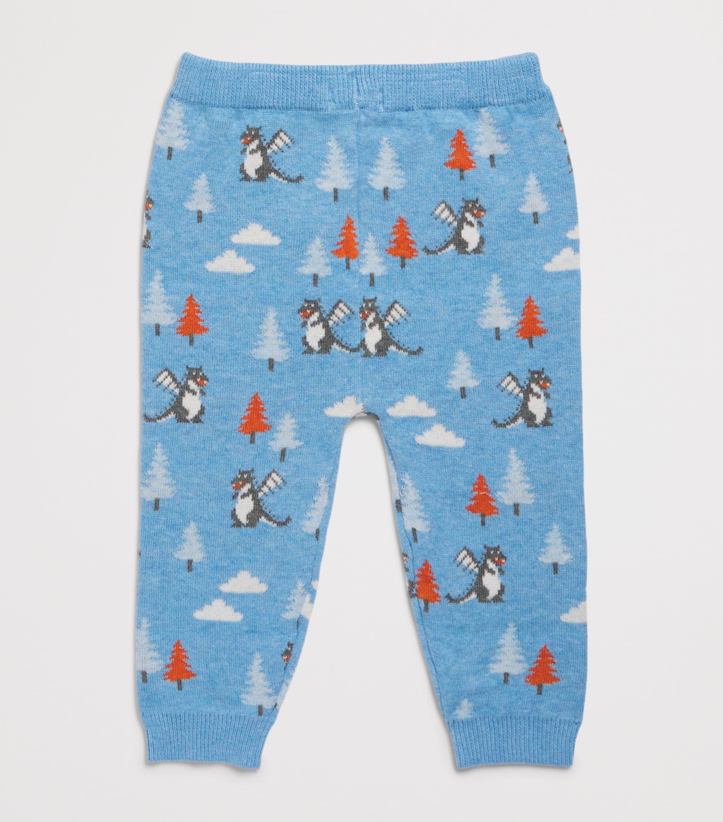 Purebaby Cotton-Wool Magic Forest Dragon Sweatpants (0-18 Months) Forjd Forest Jcquard Image 2