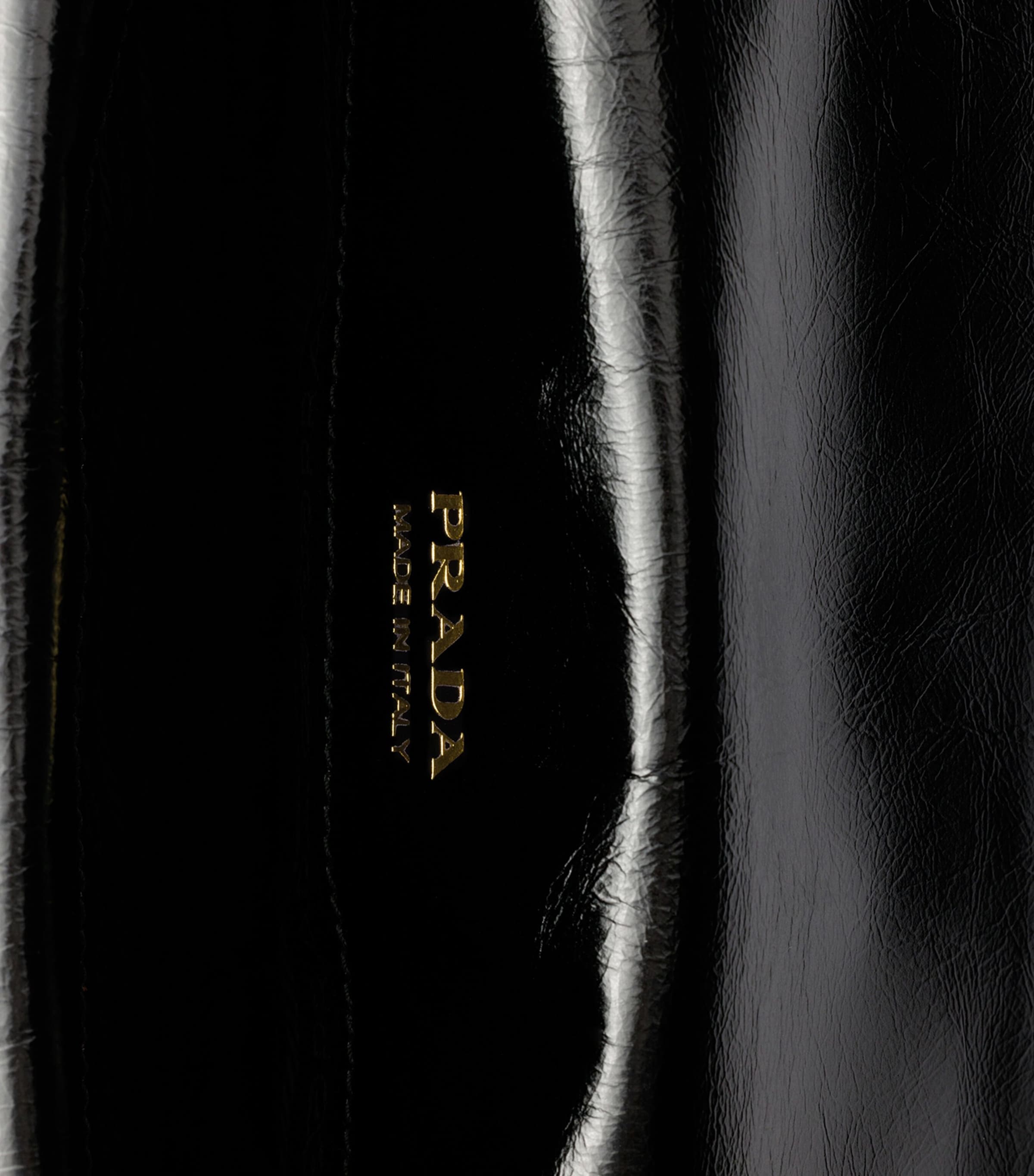Prada Mini Leather Wallet with Strap Black Image 4