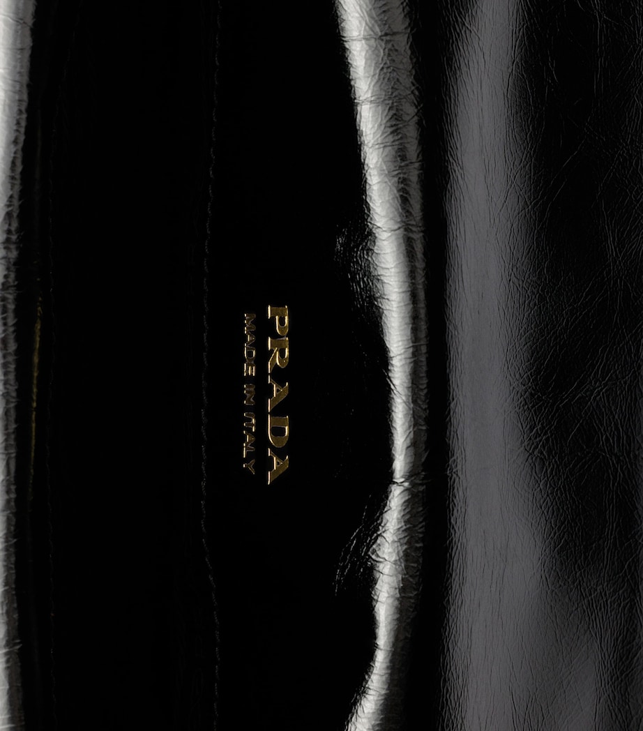 Prada Mini Leather Wallet with Strap Black Image 4
