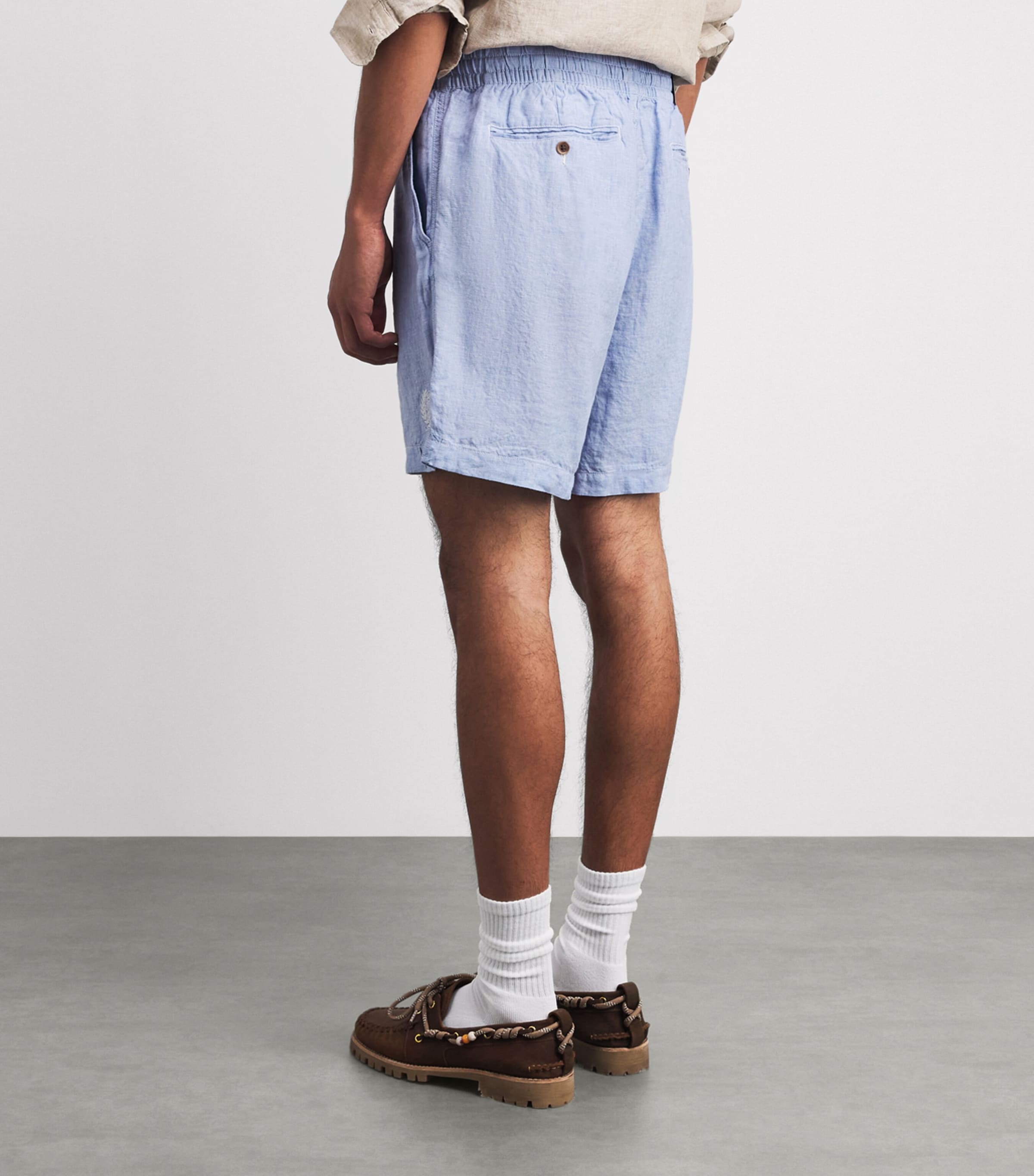 Polo Ralph Lauren Mens x Wimbledon Linen Shorts Office Blue Image 5