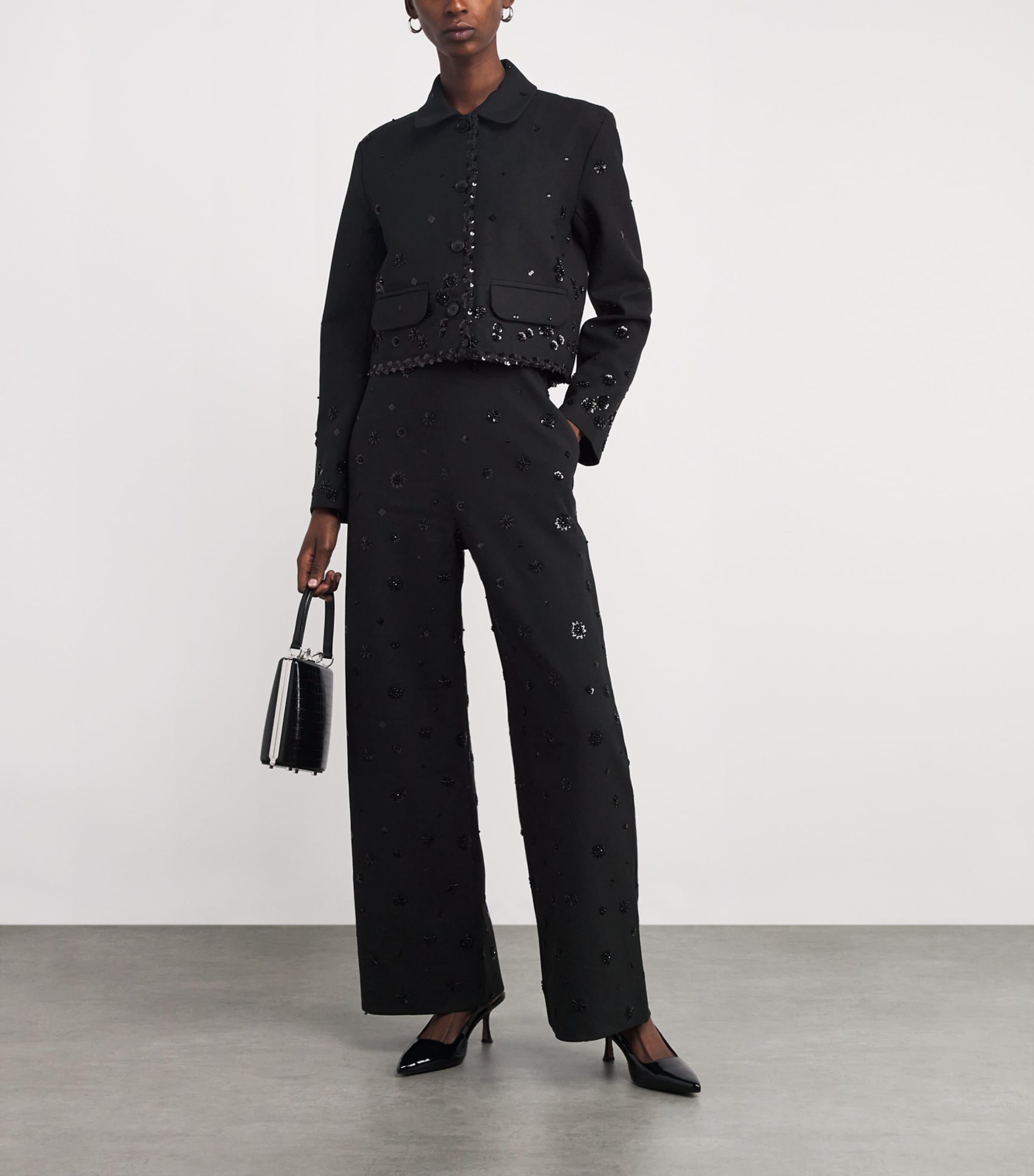 Embellished Cropped Jacket BLACK Image 2