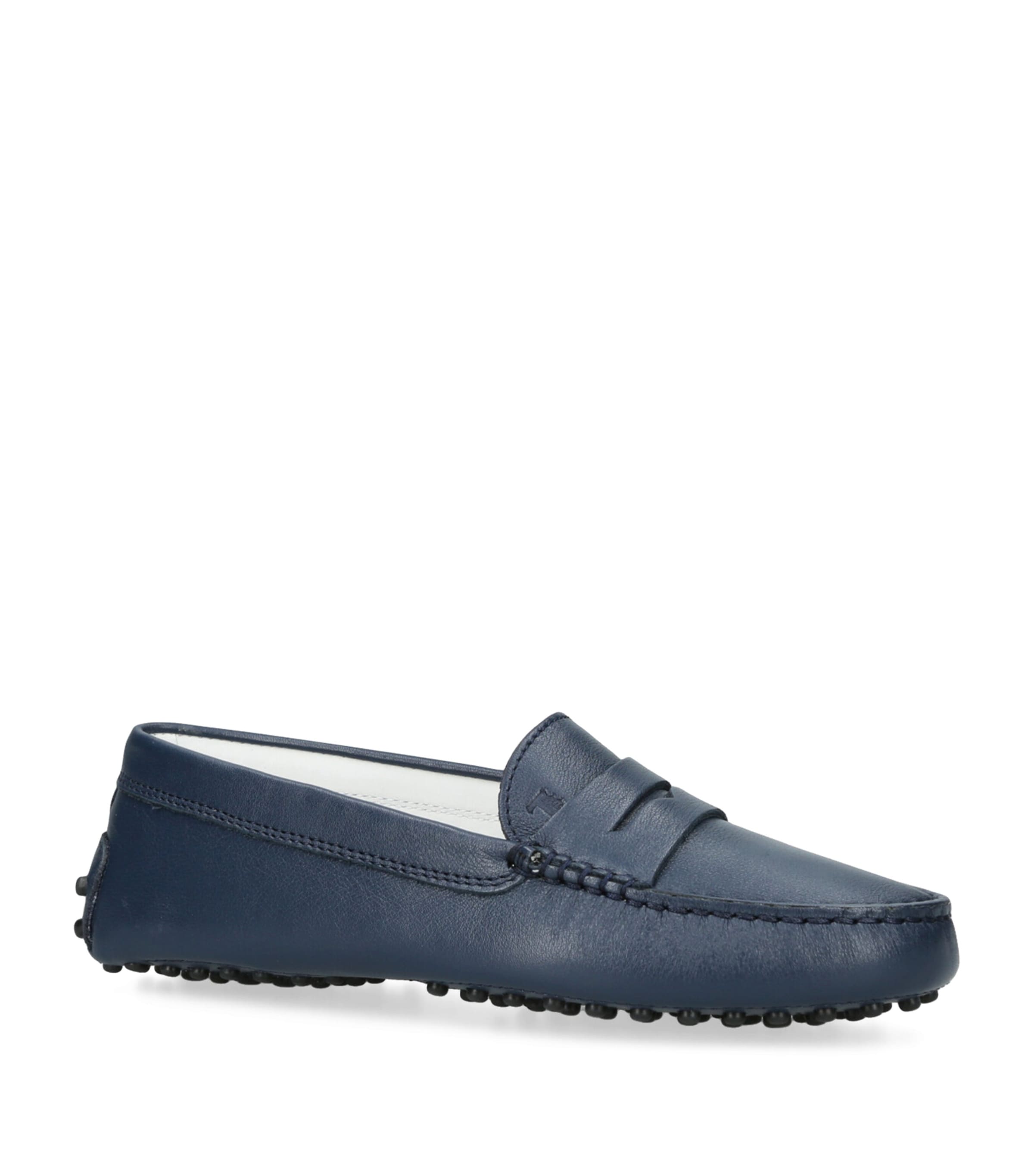 Leather Mocassino Gommini Driving Shoes BLUE/DARK Image 3