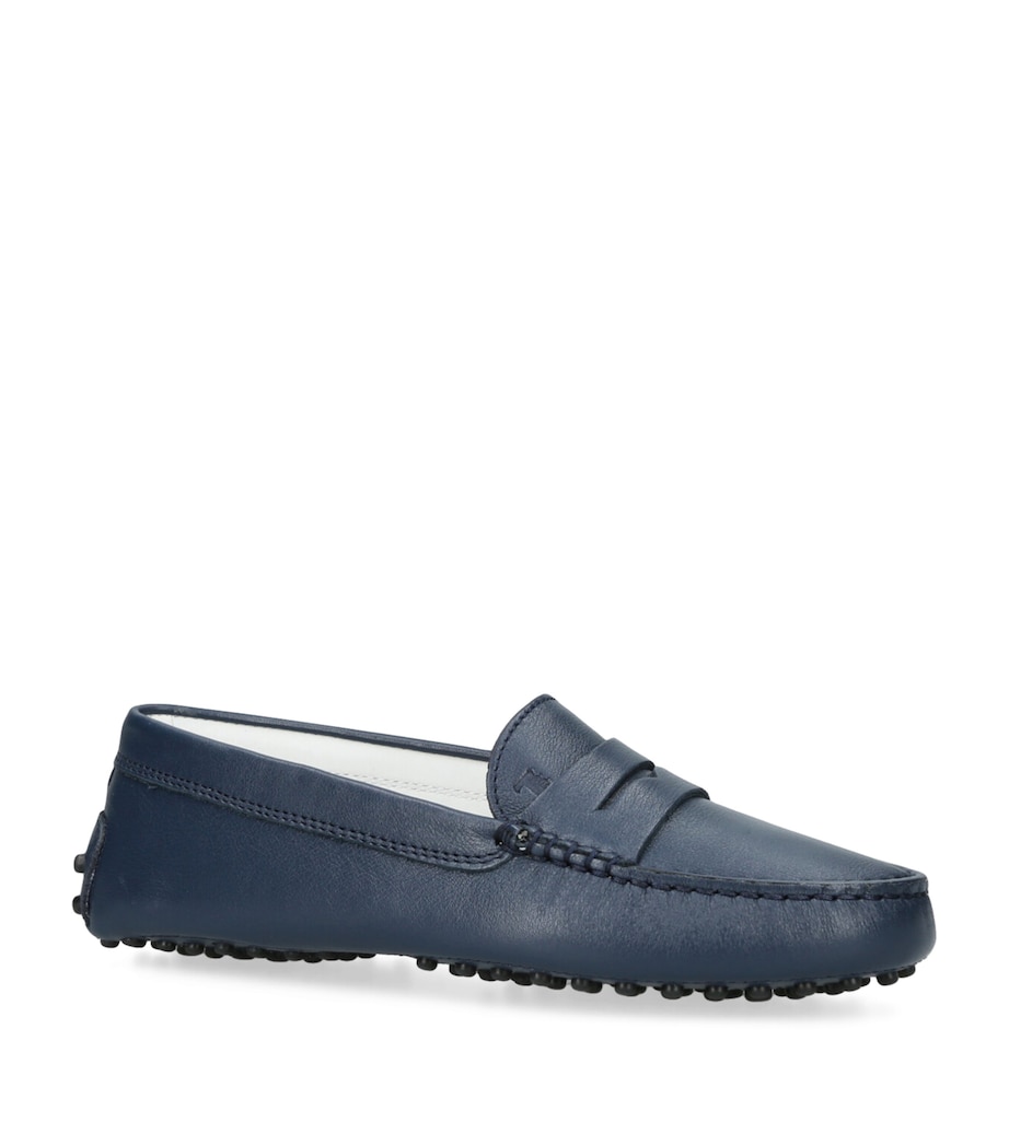 Leather Mocassino Gommini Driving Shoes BLUE/DARK Image 3