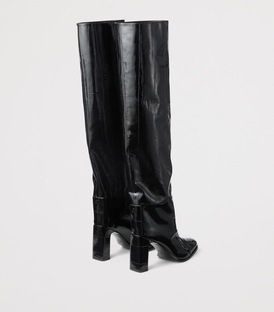 Jimmy Choo Caly 85 Leather Over-The-Knee Boots Black Image 3