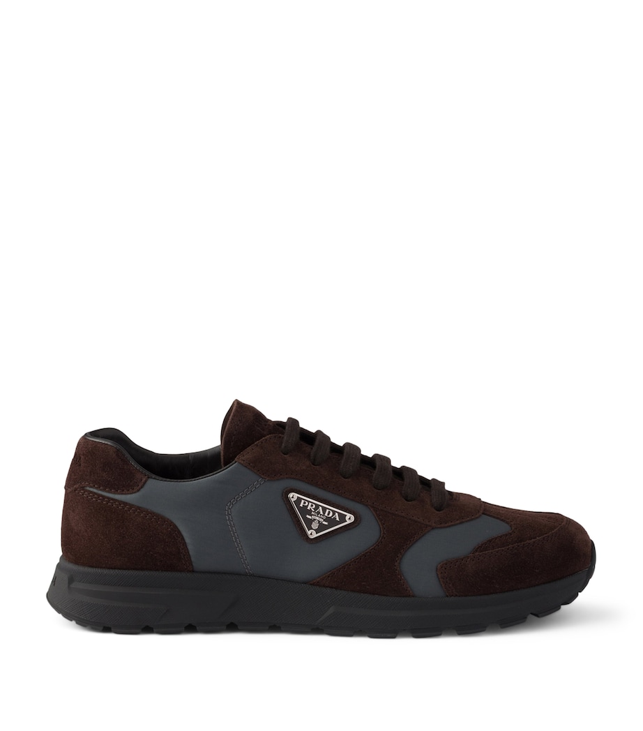 Re-Nylon and Suede Prax 2.0 Low-Top Sneakers F05BL Image 1