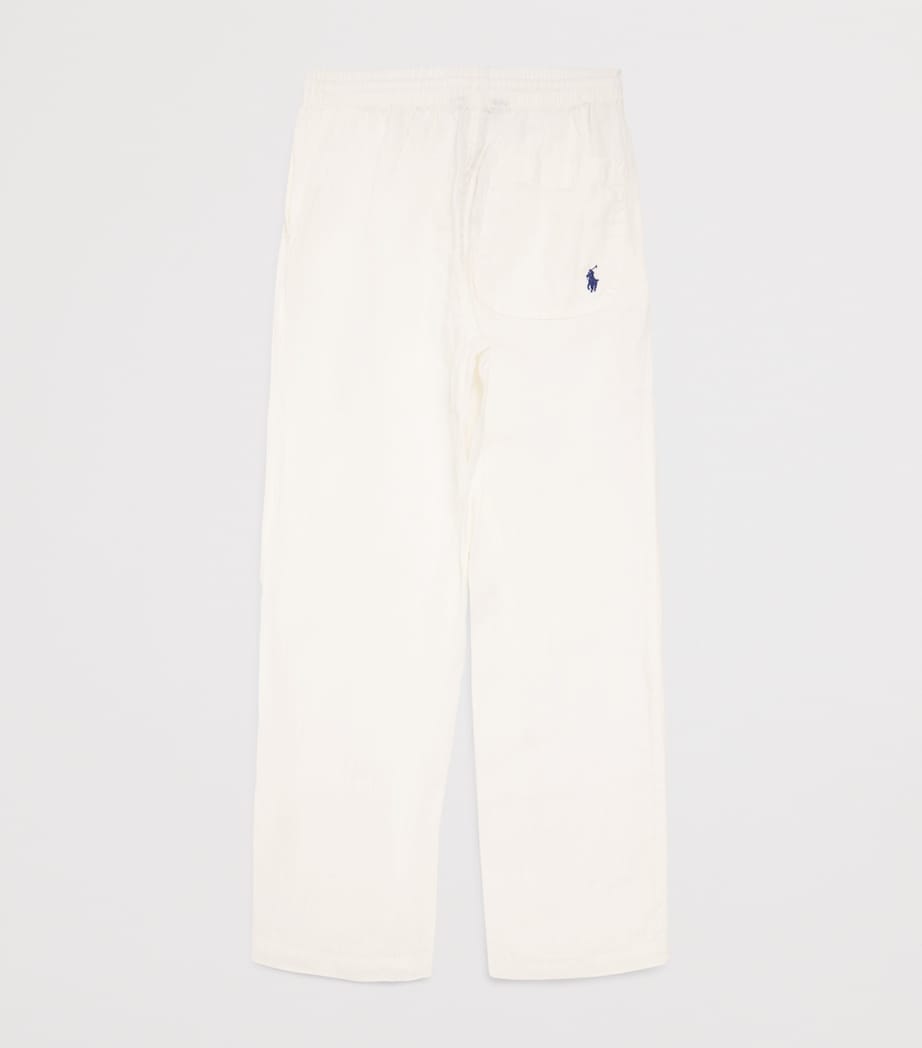 Ralph Lauren Kids Linen Drawstring Trousers (8-16 Years) White Image 2