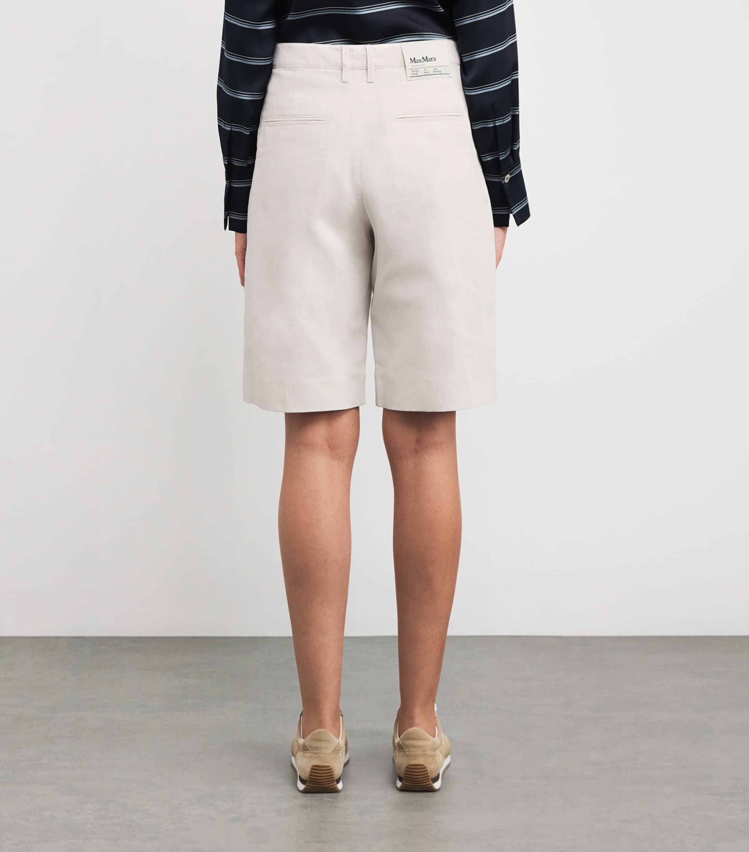 Max Mara Cotton-Linen Twill Bermuda Shorts | Harrods UK