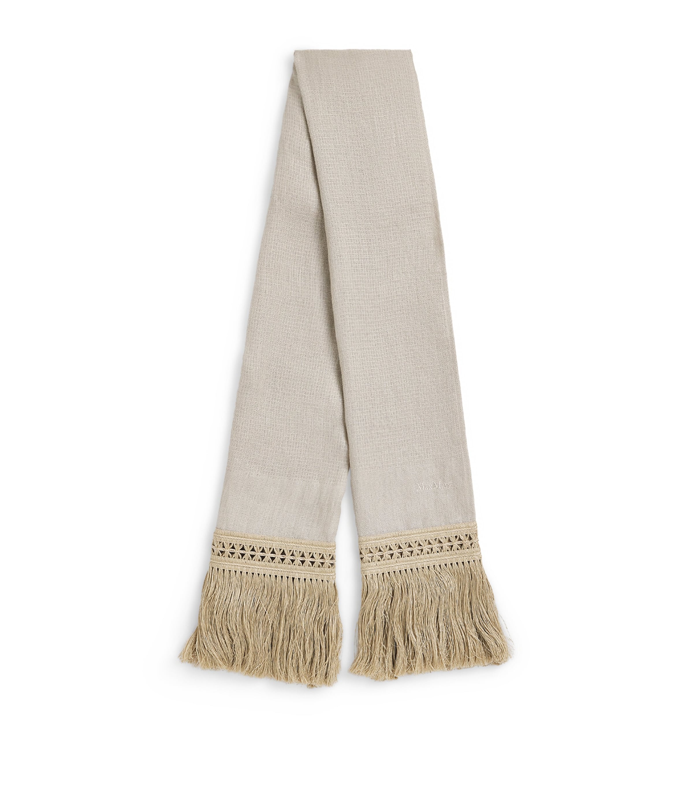Max Mara Linen Fringed Scarf