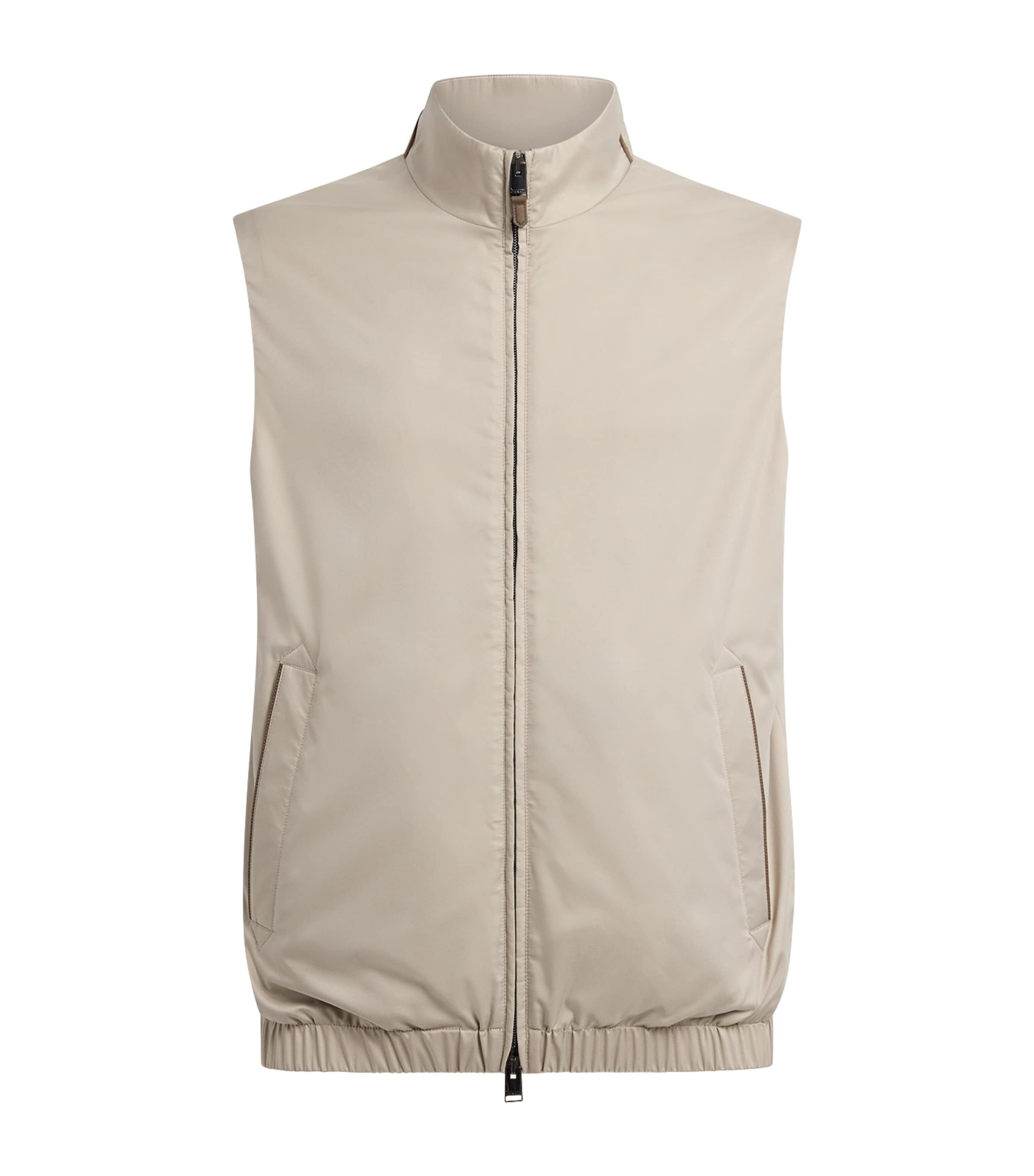 Canali Mens High-Neck Gilet Grey Image 1