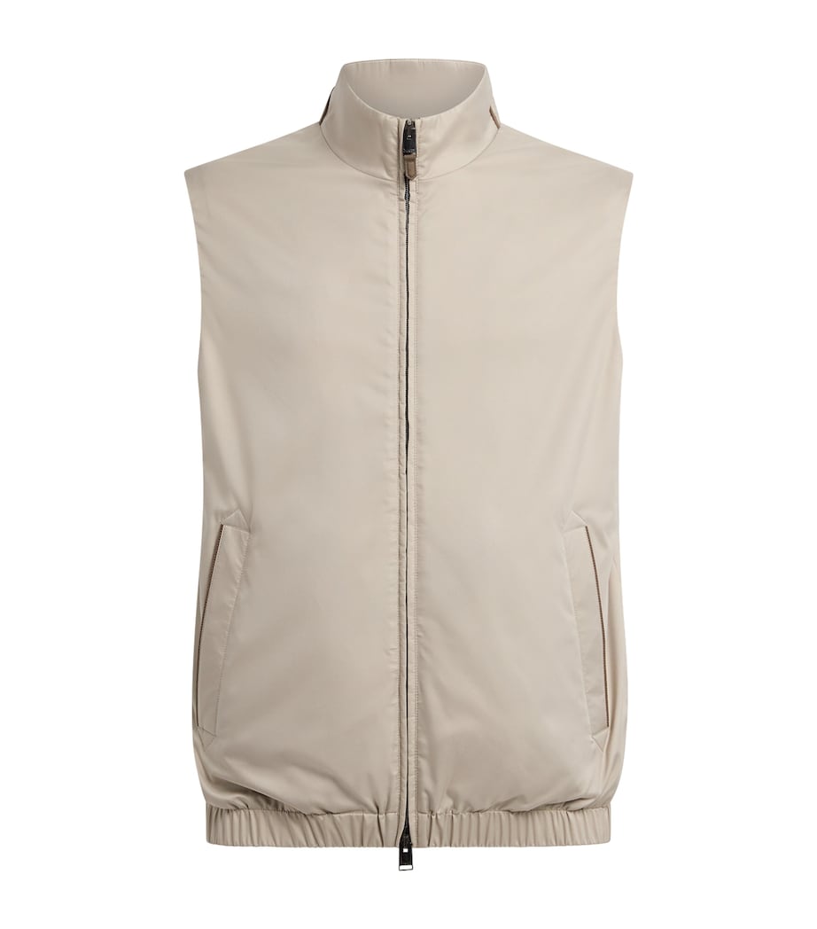 Canali Mens High-Neck Gilet Grey Image 1