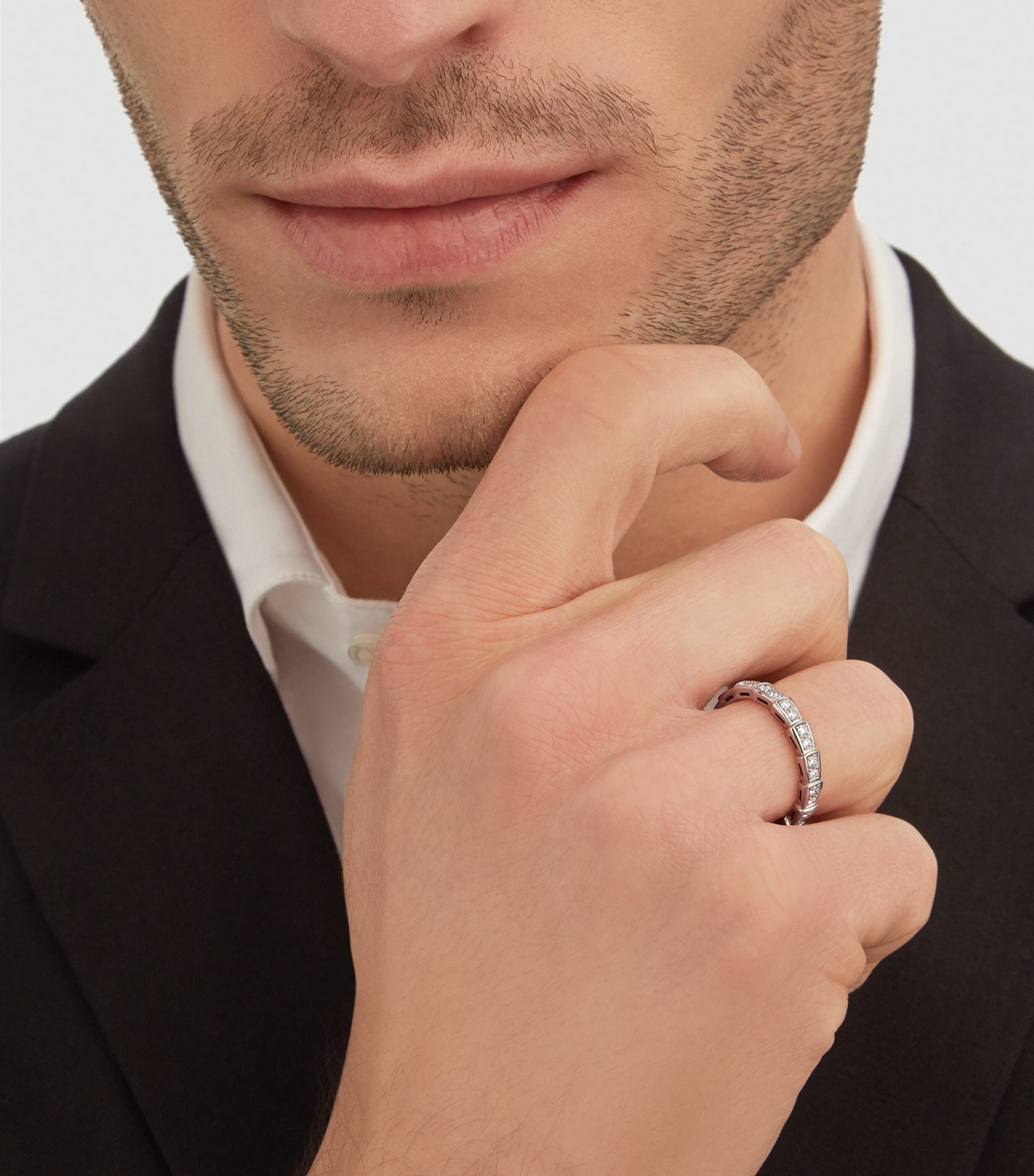 White Gold and Diamond Serpenti Viper Ring WHITE GOLD Image 4