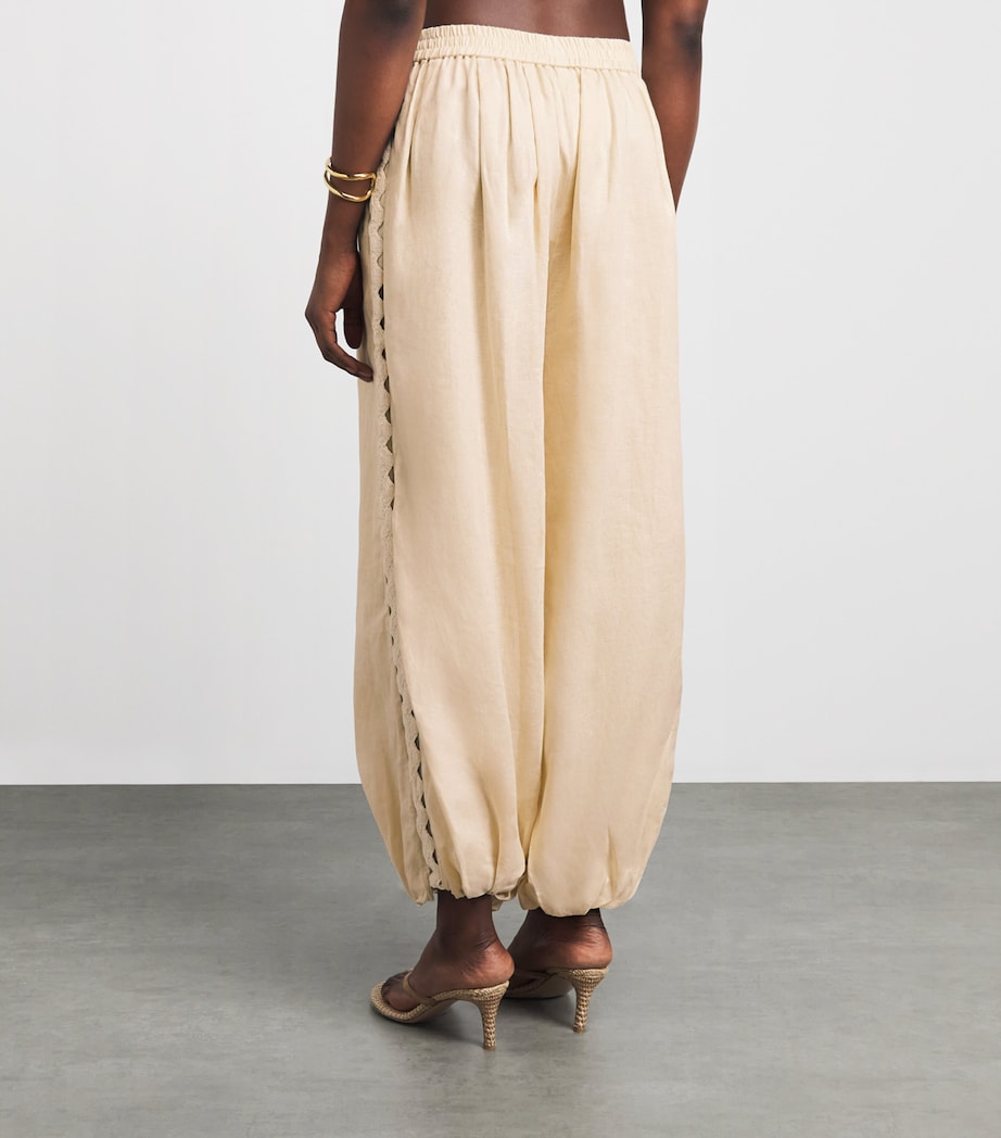 Simkhai Womens Linen-Hemp Selah Ballon Trousers Sand Image 5