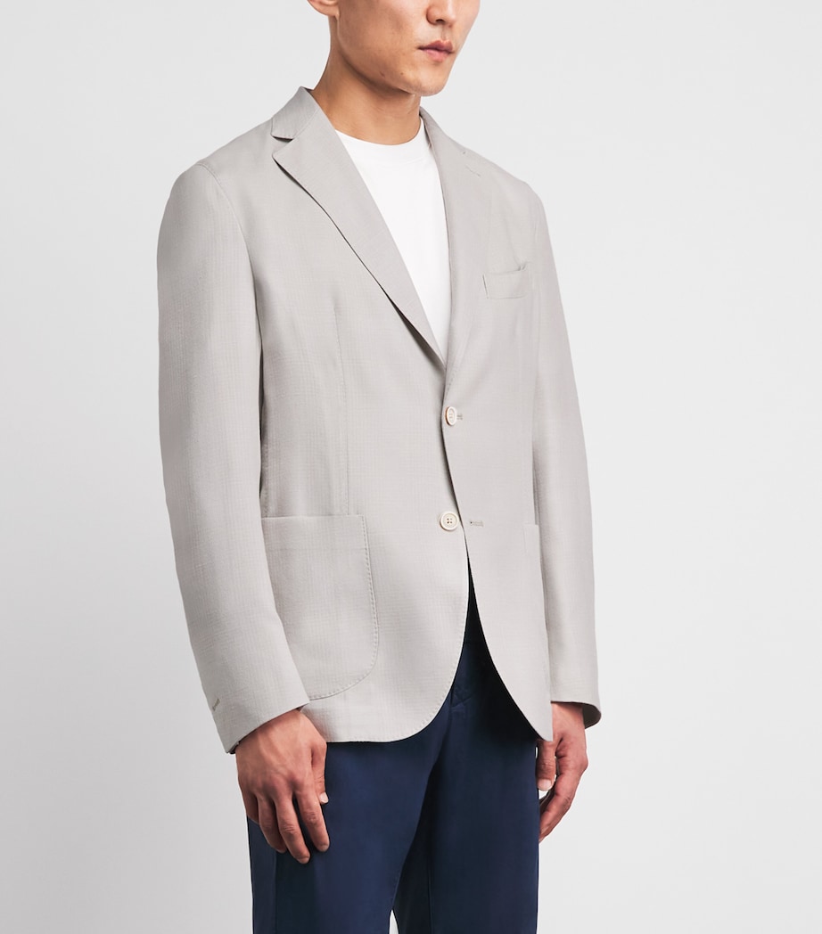 Eleventy Mens Cashmere-Silk Single-Breasted Blazer Sabbia Image 4