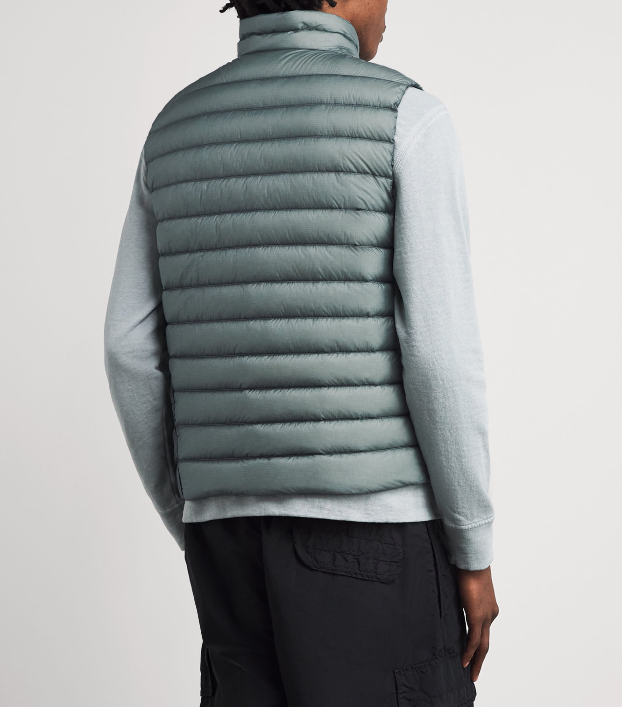 C.P. Company Mens D.D. Shell Quilted Down Gilet Silver Blue Image 5