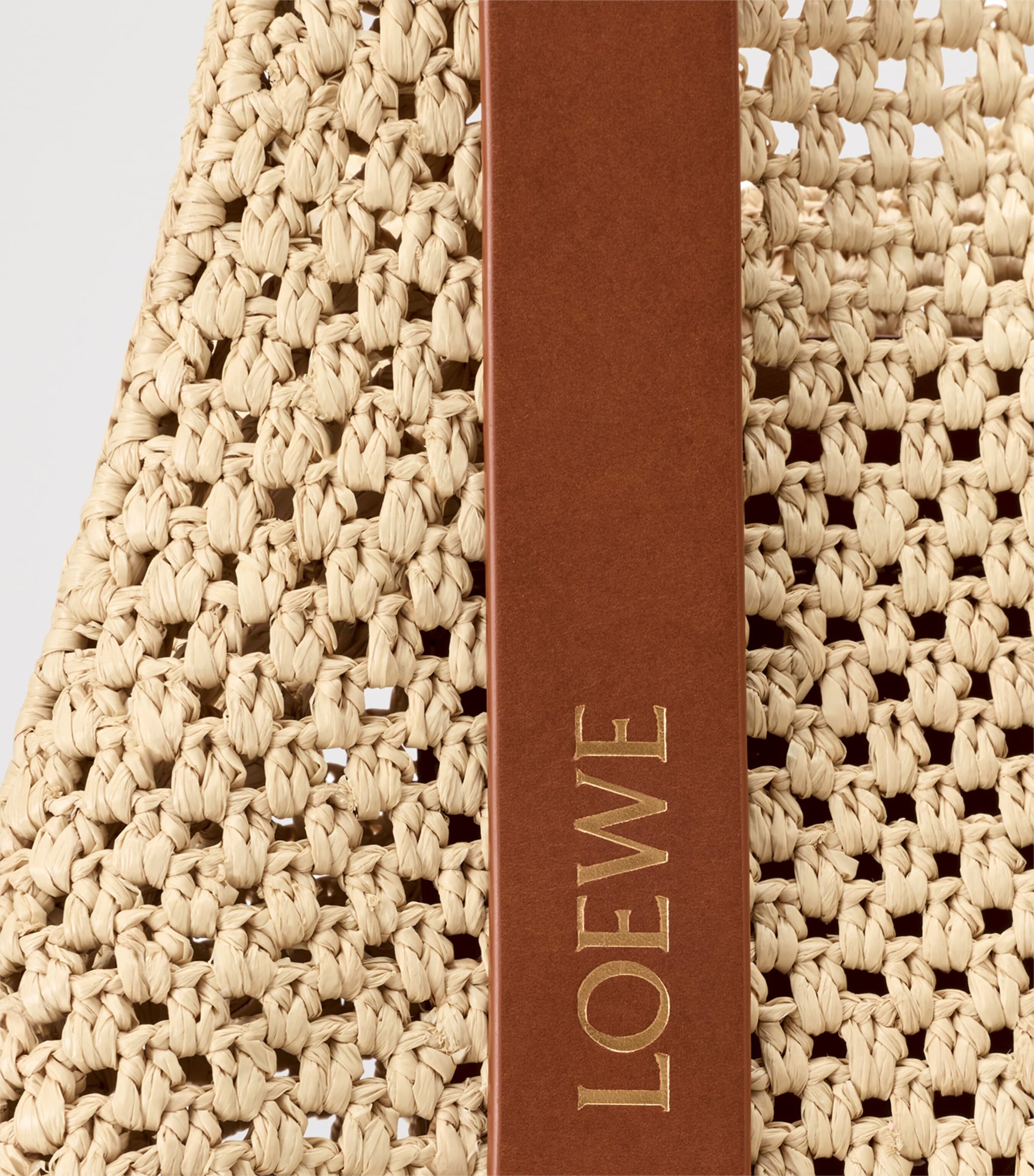 LOEWE x Paula's Ibiza Small Raffia-Leather Tote Bag Natural/tan Image 6