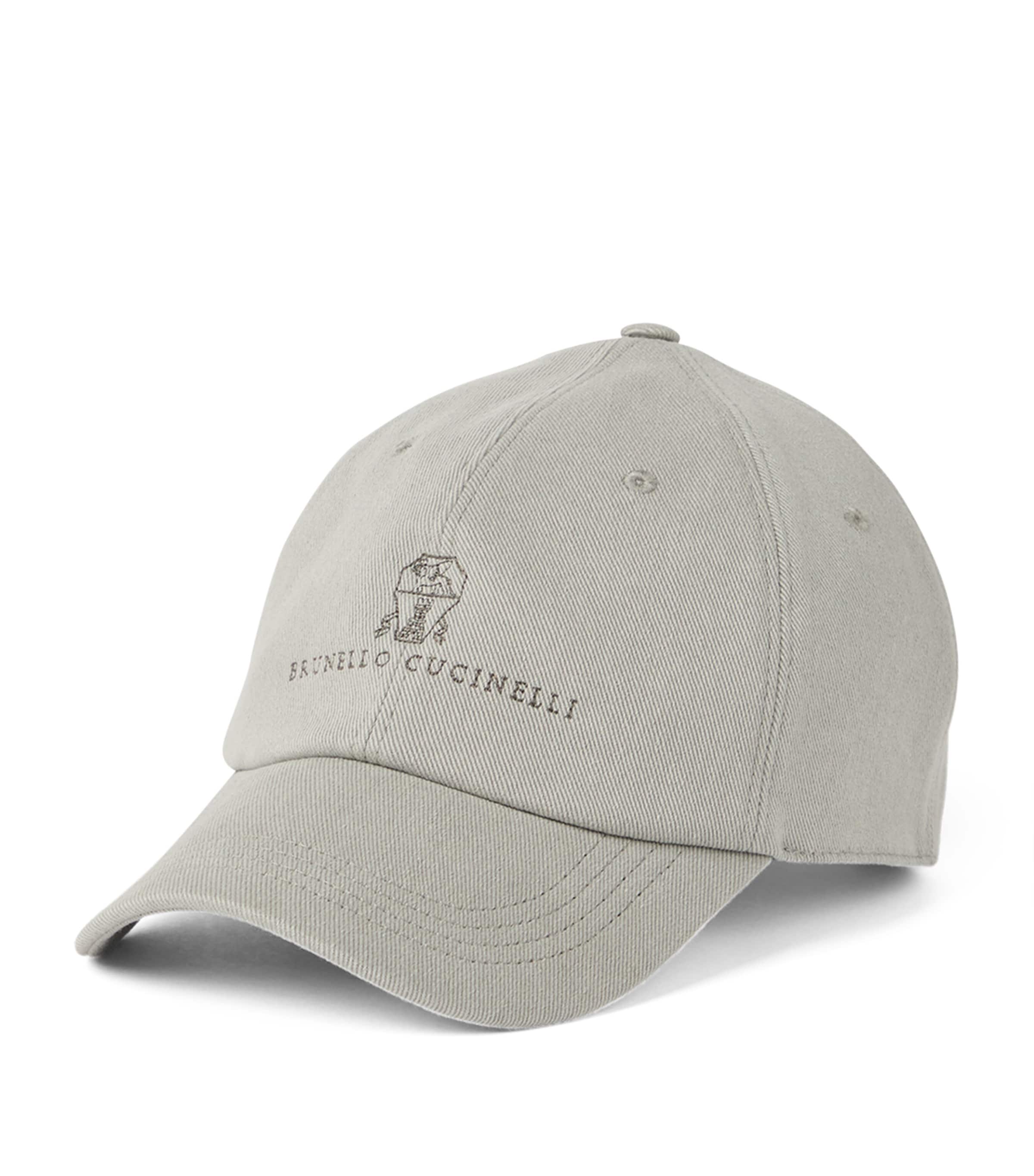 Brunello Cucinelli Lightweight Techno Fabric Cap With Tennis Print Hats In Brown