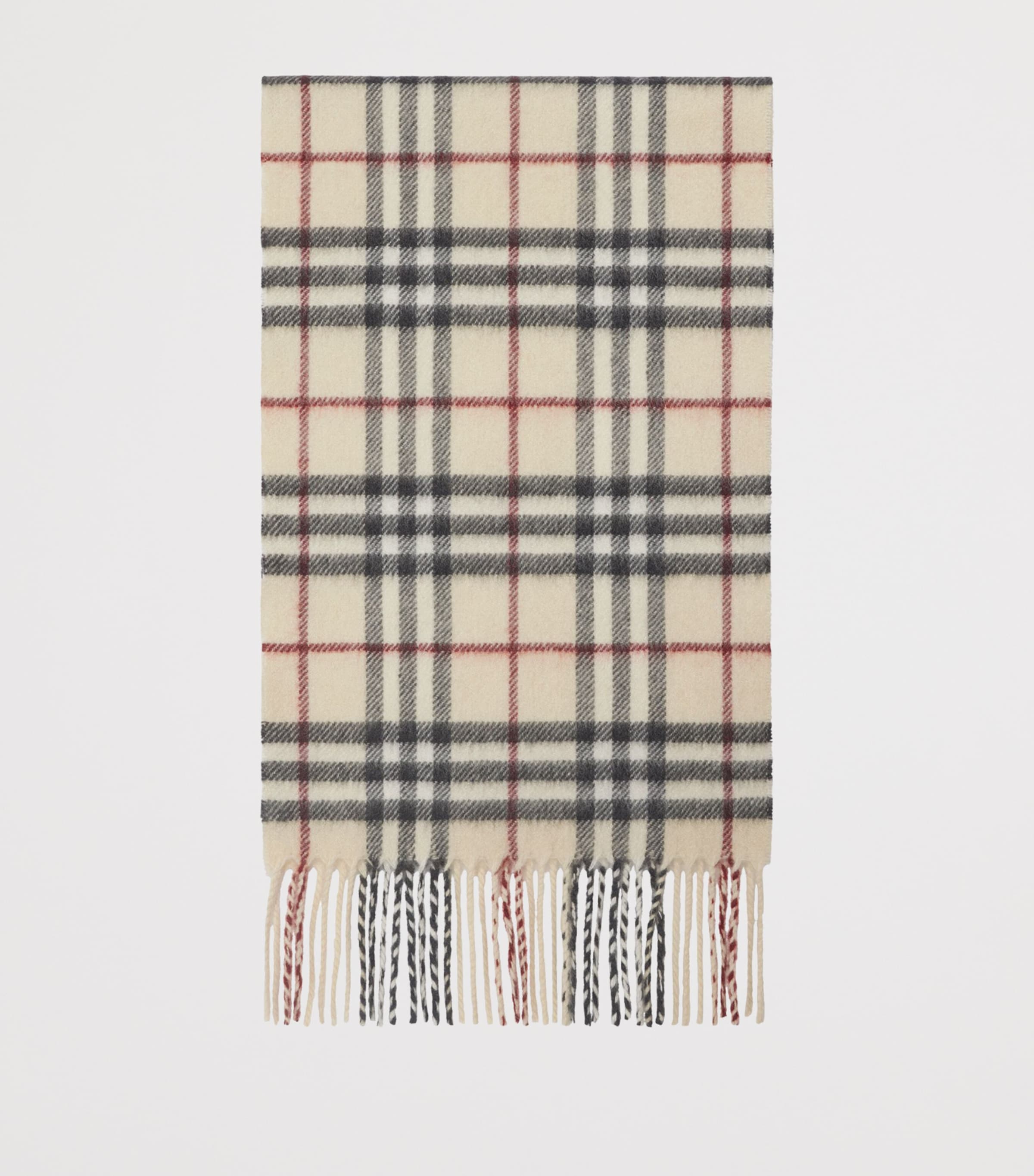 Cashmere Check Scarf STONE IP CHK Image 2