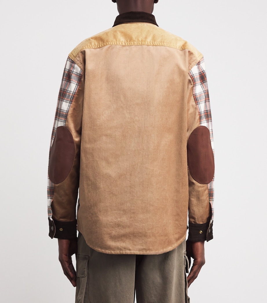 x Filson Oilskin-Leather Check Jacket OFWHT/BRN X BEIGE Image 4