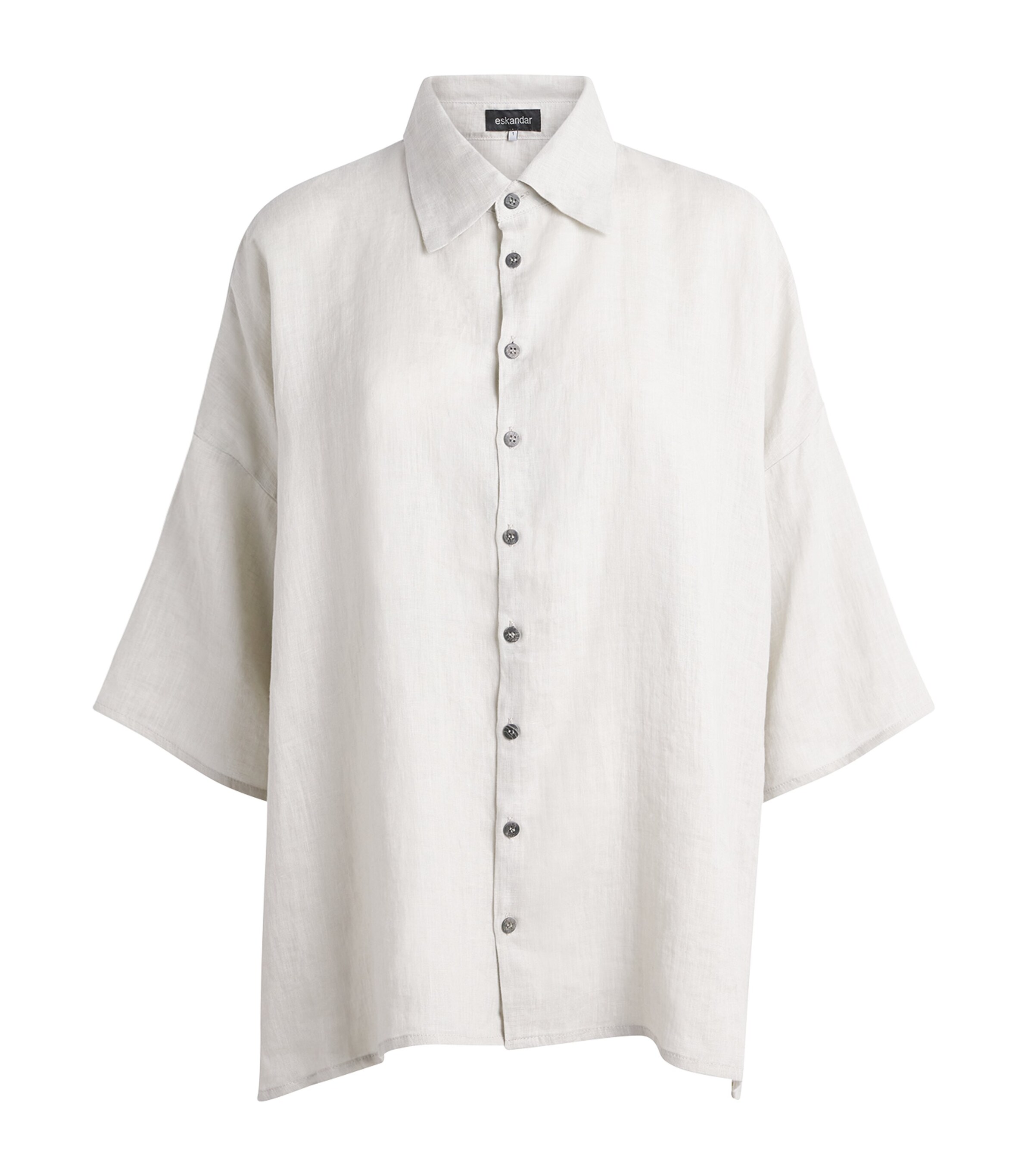 Eskandar Purple Linen Relaxed Shirt | Harrods US