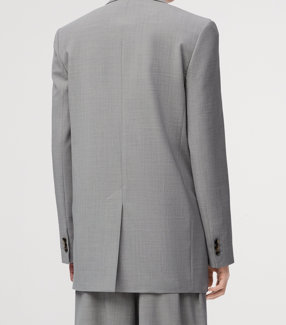 Wool-Blend Single-Breasted Blazer GREY Image 4