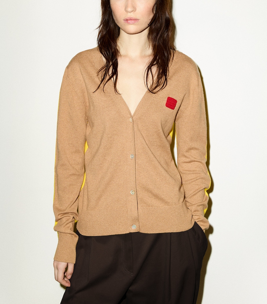 MAX&Co. Womens Cotton-Cashmere Reversible Cardigan Camel Image 2