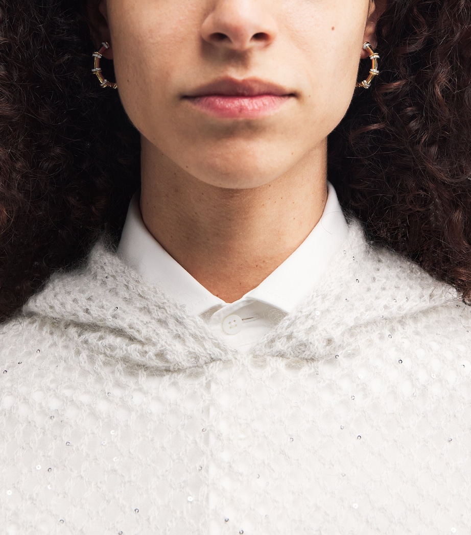 Yellow Gold and Diamond Warrior N*93 Hoop Earrings YELLOW GOLD Image 2