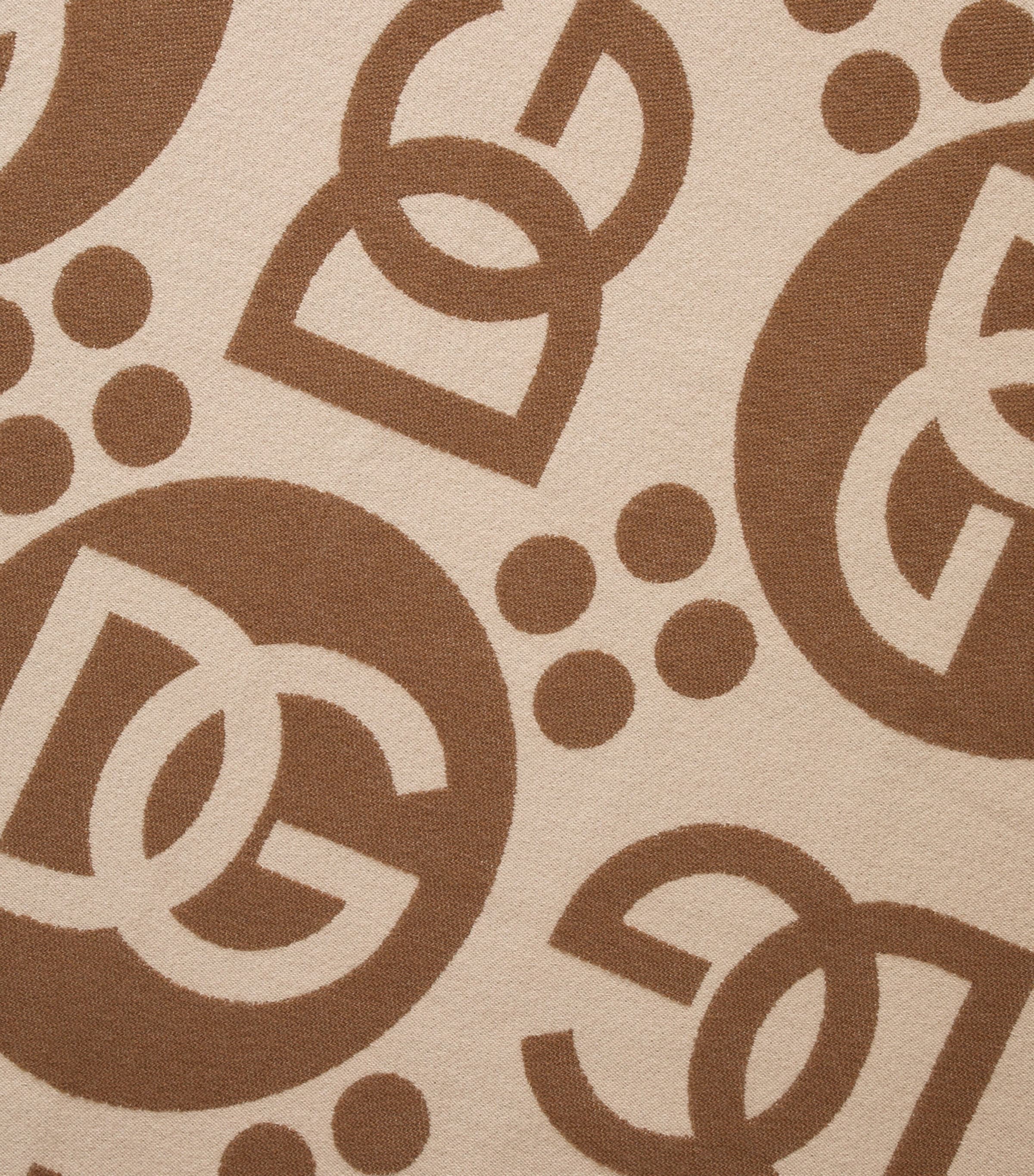 Wool Logo Jacquard Throw (140cm x 180cm) U0052-MARRONE Image 3