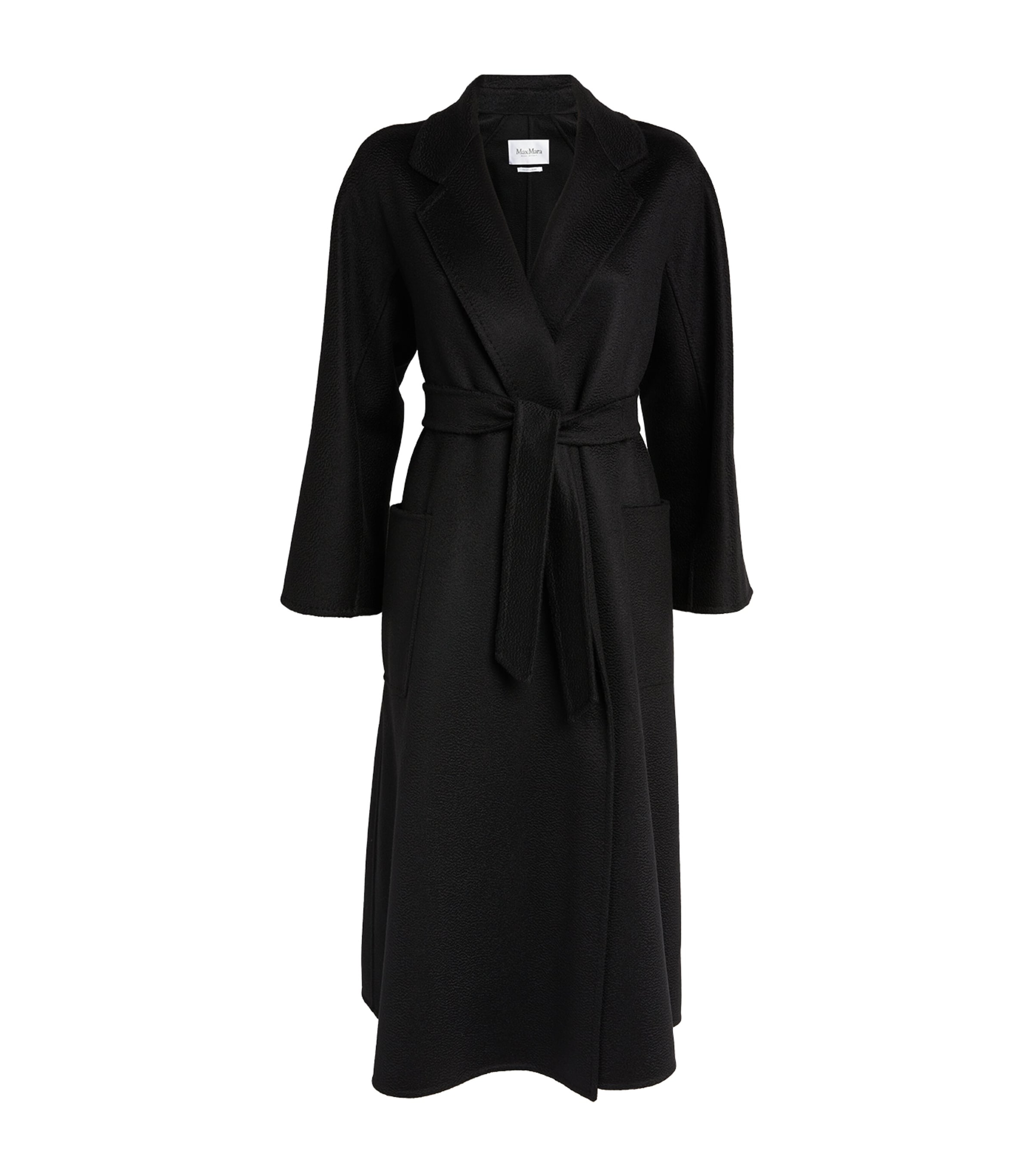 Max Mara Wool Trench Coat In Black