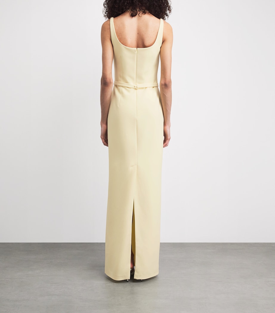 Safiyaa Womens Sleeveless Monica Gown Pale Yellow Image 4