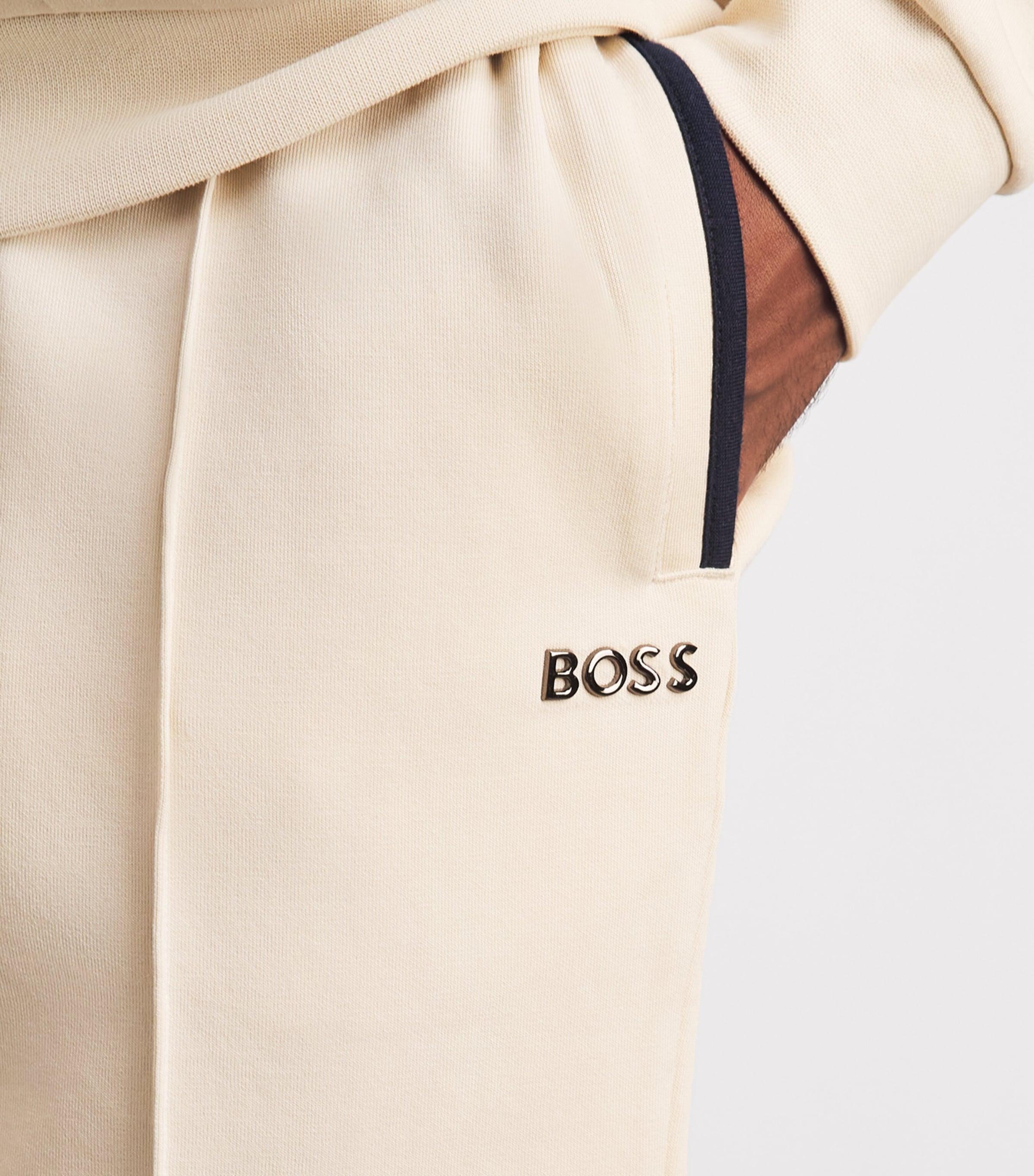 BOSS Mens Sense Sweatshorts Open White Image 3