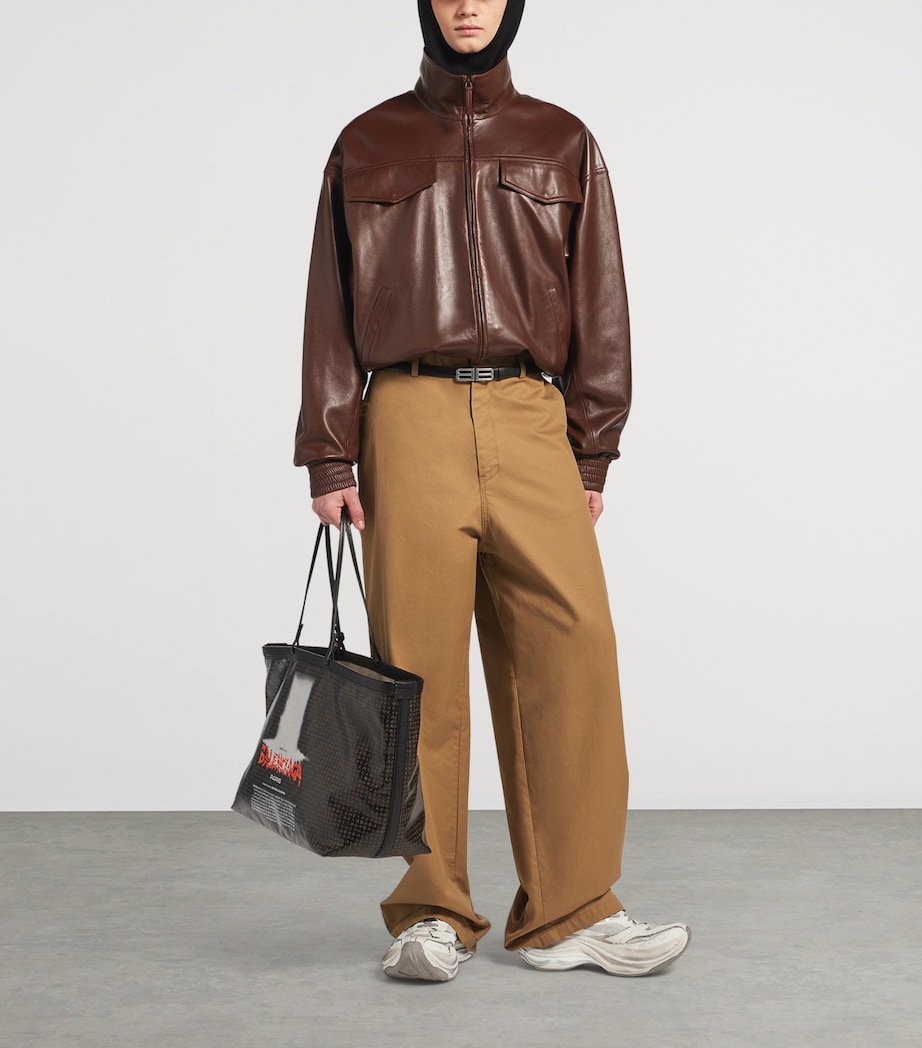 Balenciaga Mens Leather Blouson Jacket Image 2