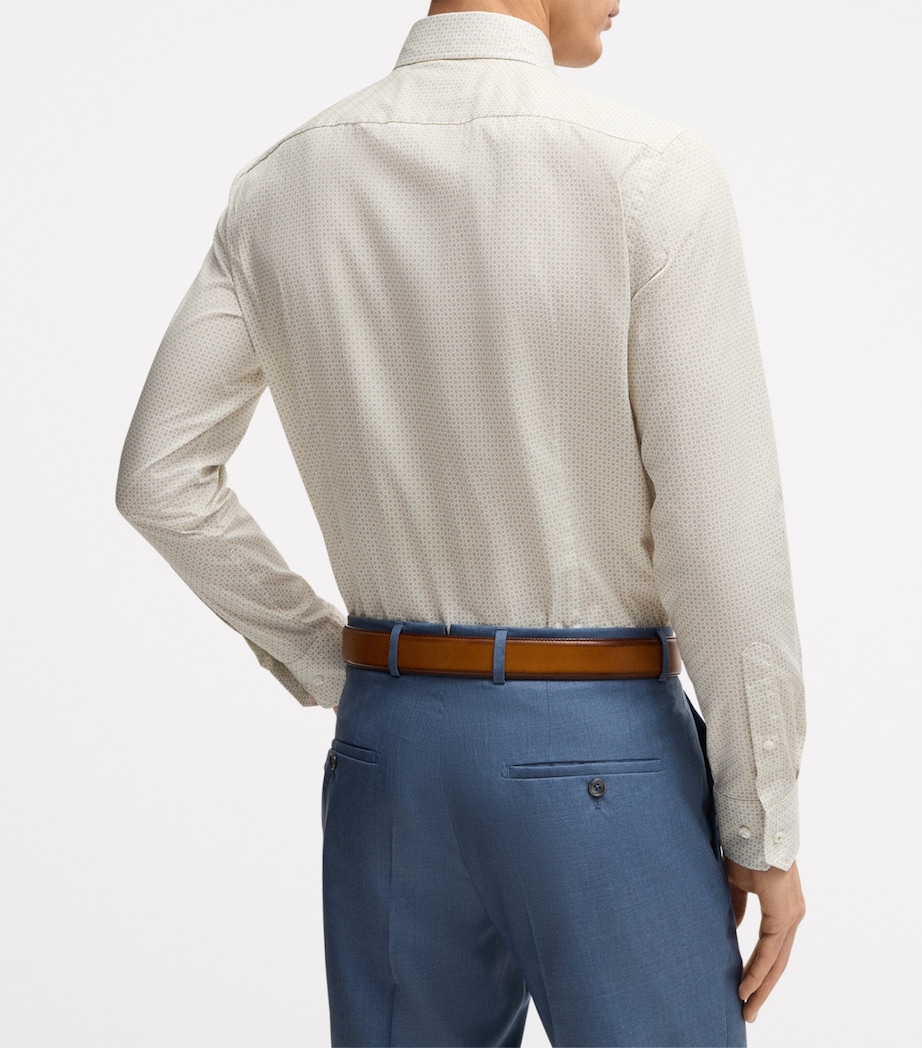 Cotton Slim Geometric Print Shirt 759 Image 3