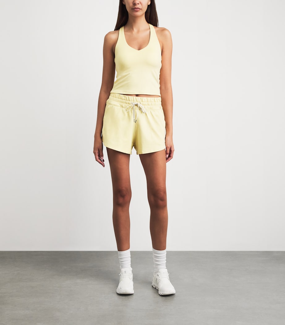 VUORI Womens Halo Performance 2.0 Shorts Lemon Snap Heather Image 2