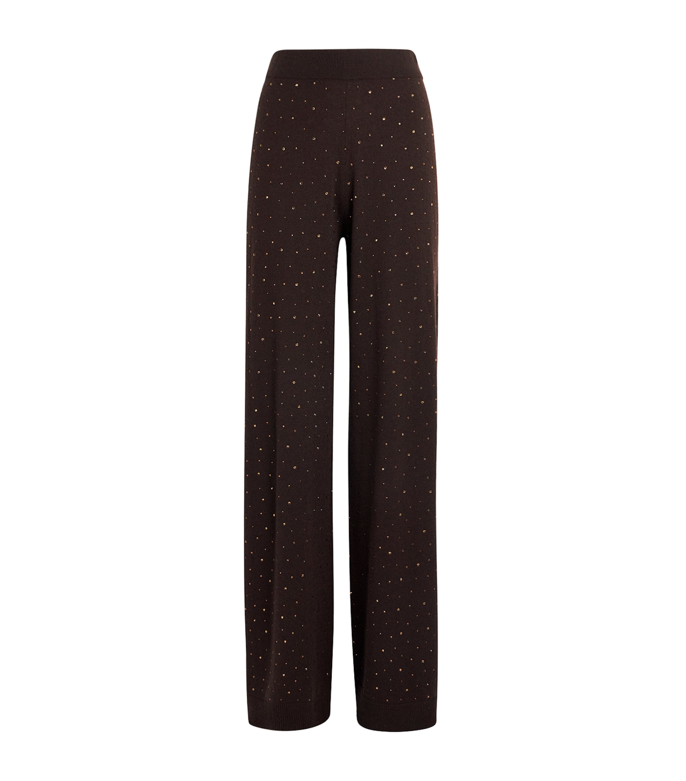 Allude Wool-cashmere Crystal-embellished Trousers In Multi