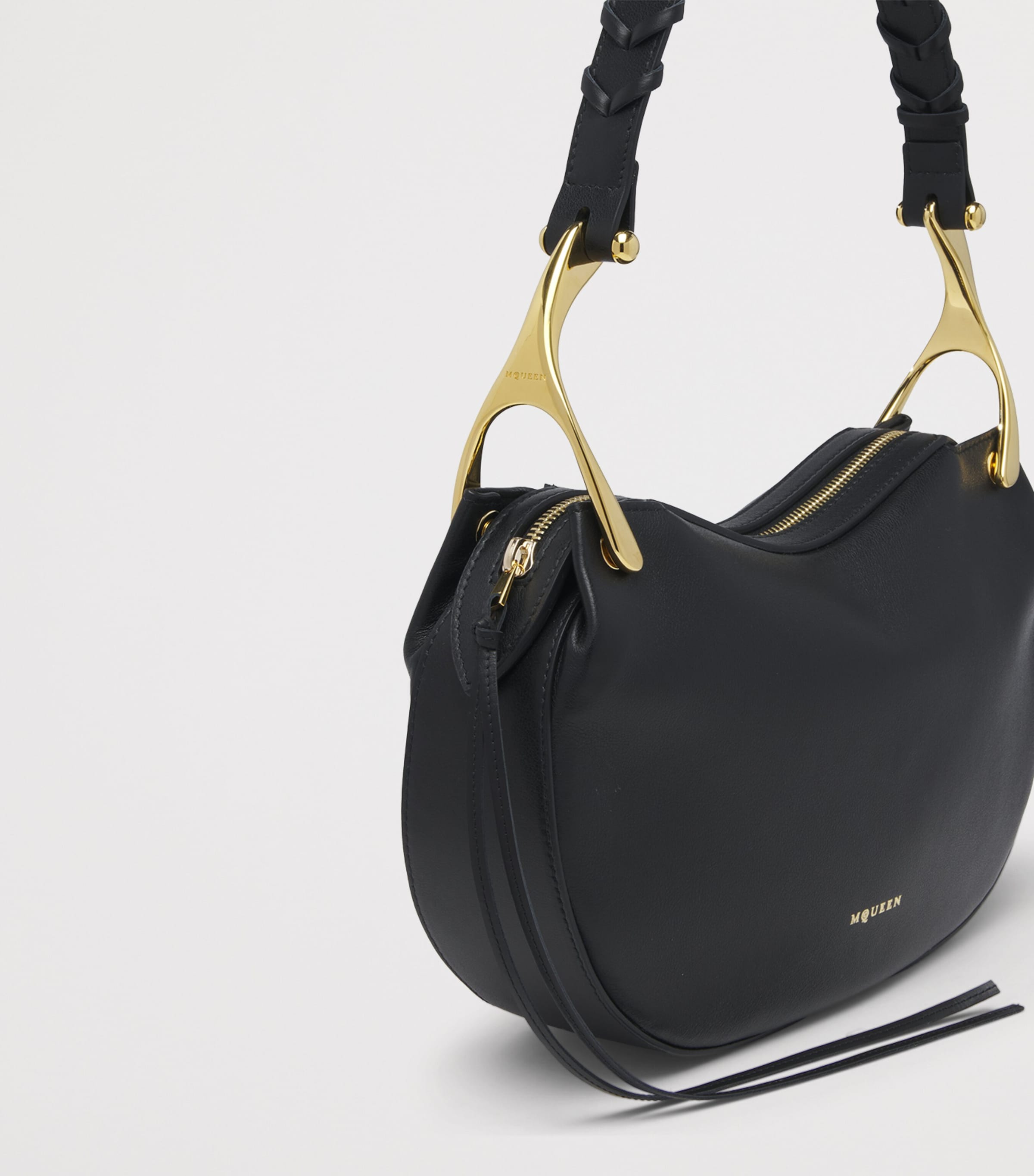 McQueen Leather Wishbone Top-Handle Bag Image 5