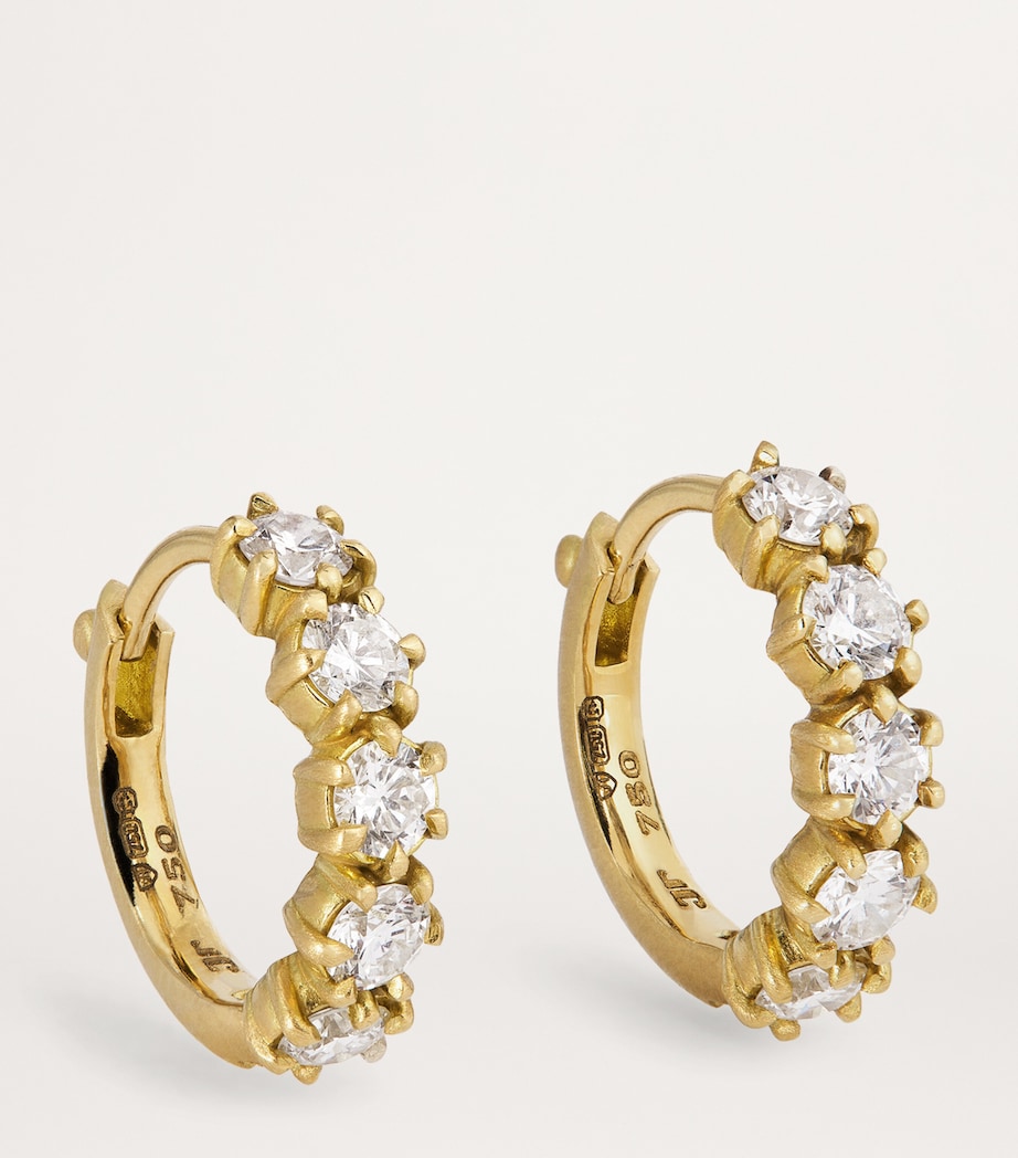 Yellow Gold and Diamond Catherine Huggie Earrings YELLOW GOLD Image 3