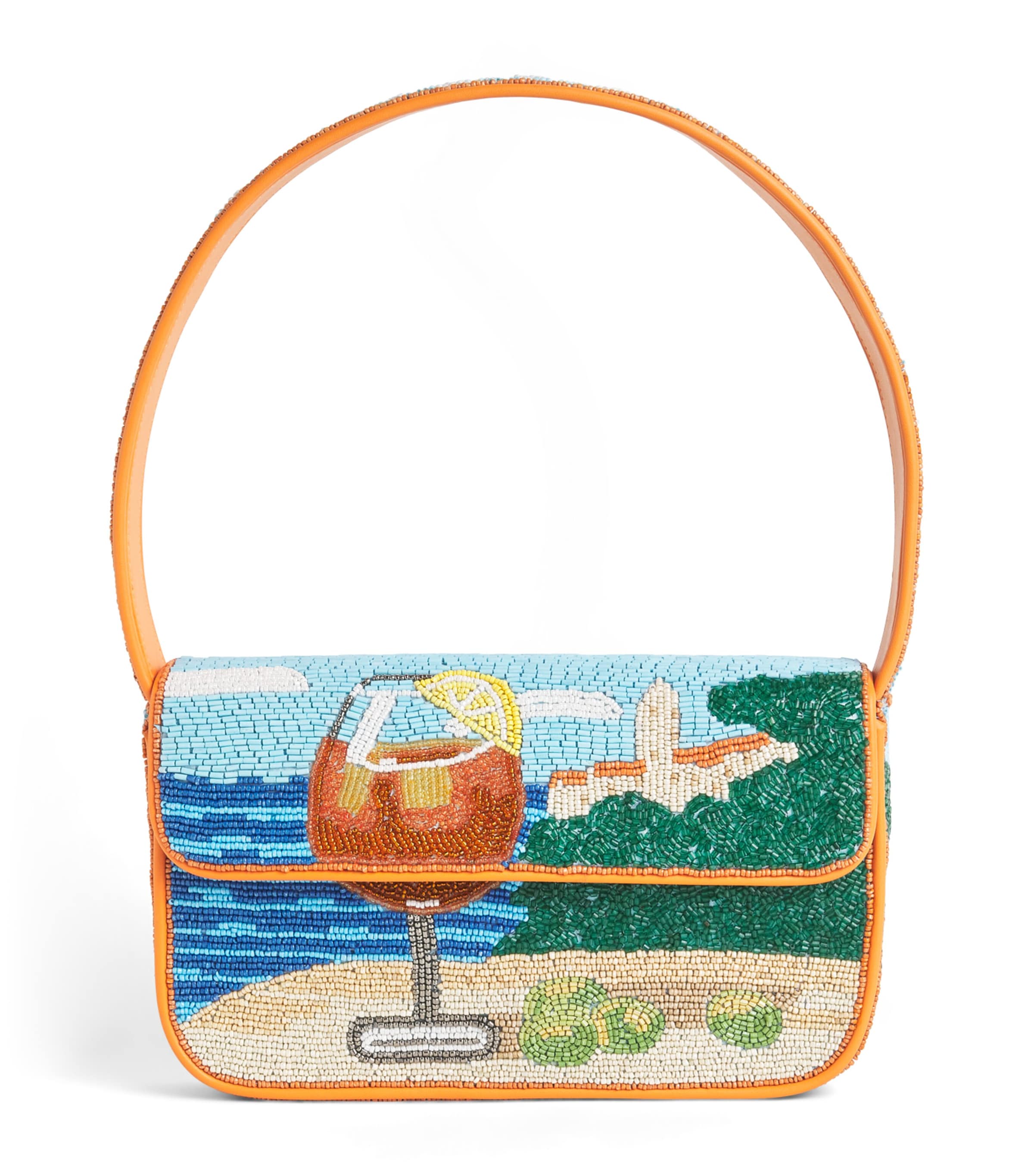 STAUD Beaded Tommy Shoulder Bag Sptz Sunset Spritz Image 1