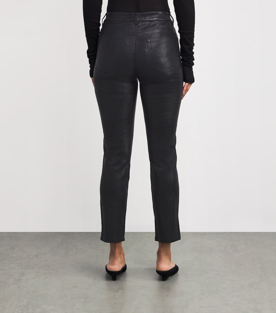 Leather High-Rise Cindy Trousers BLACK Image 10