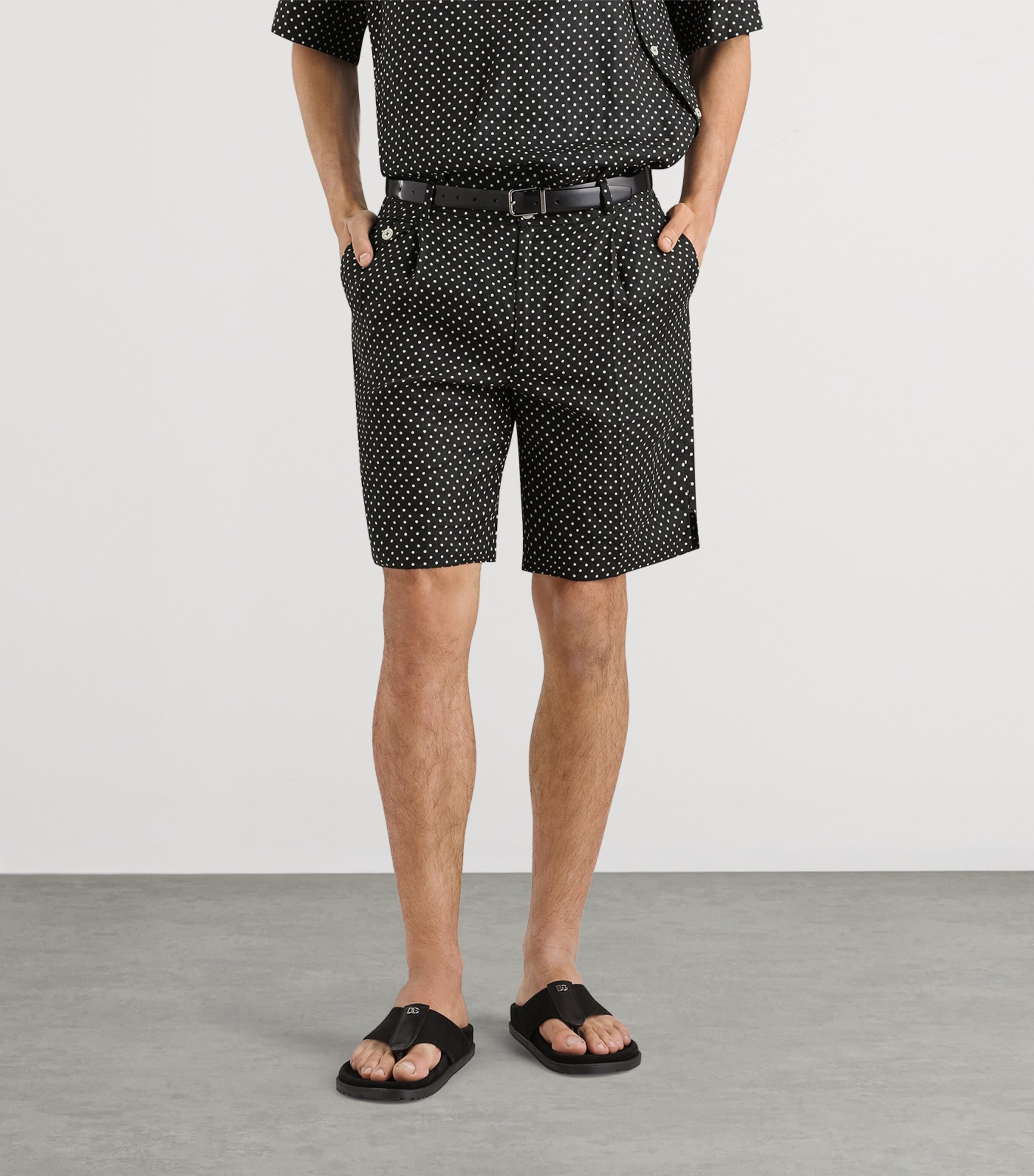 Dolce&Gabbana Mens Linen Polka Dot Shorts Pois Piccolo F Image 4
