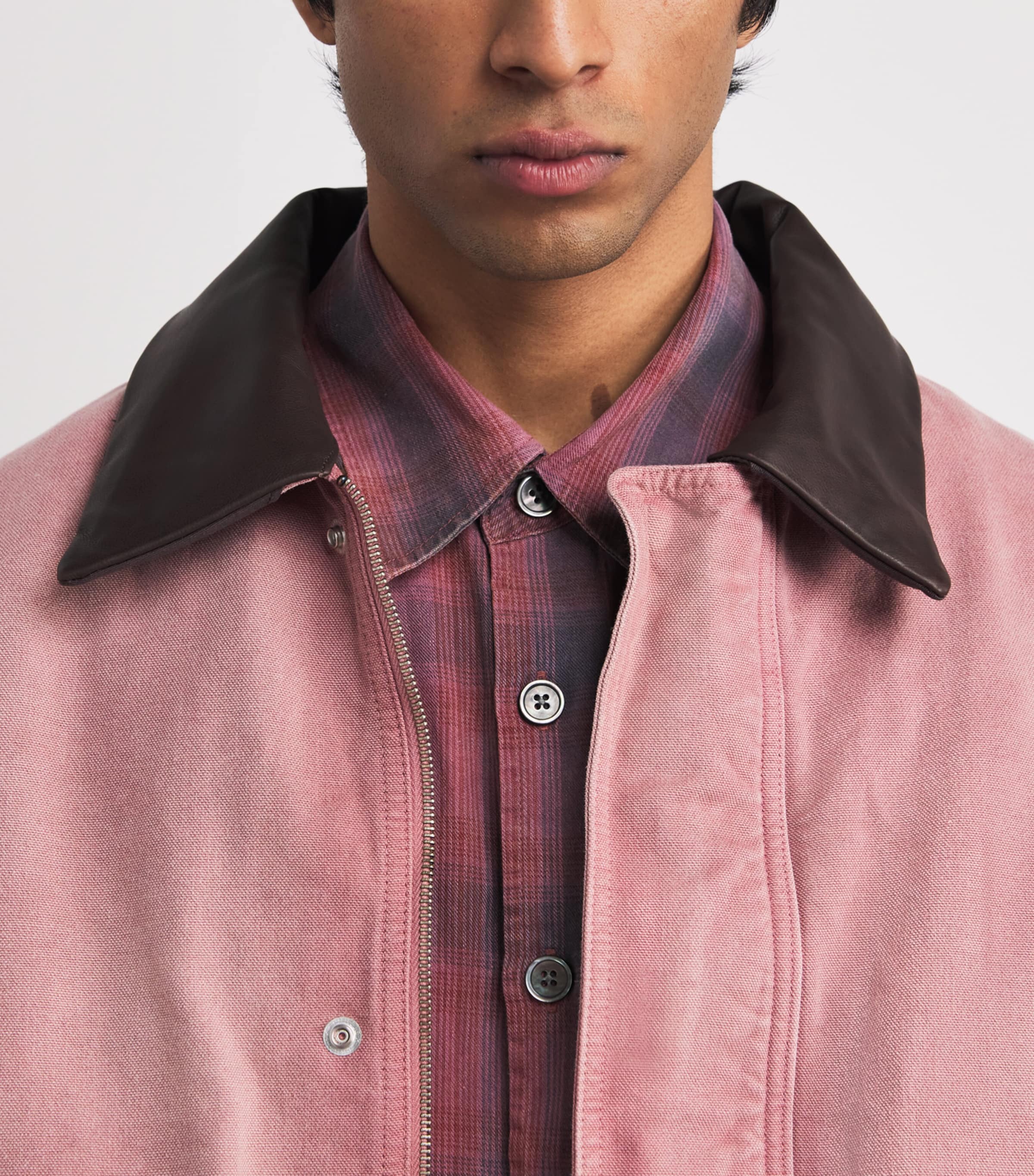 Organic Cotton Duck Workwear Jacket FADED BURGUNDY Image 6