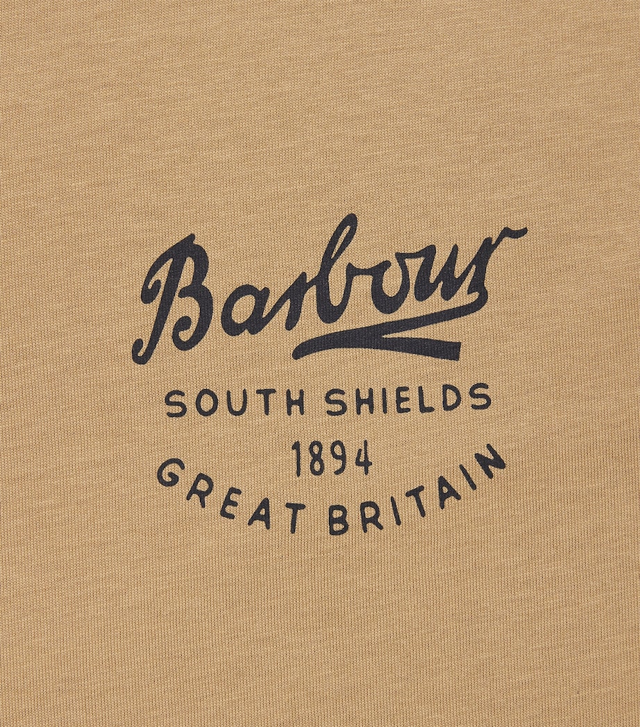 Barbour Mens Cotton Script Graphic T-Shirt Stone Image 6