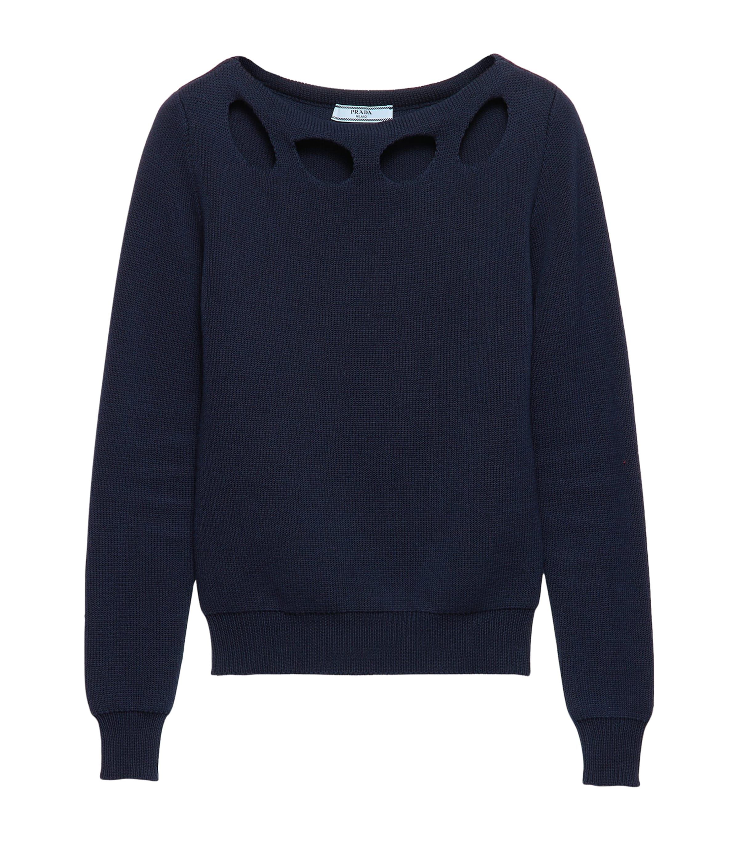 Prada Womens Cotton Boat-Neck Sweater Image 1