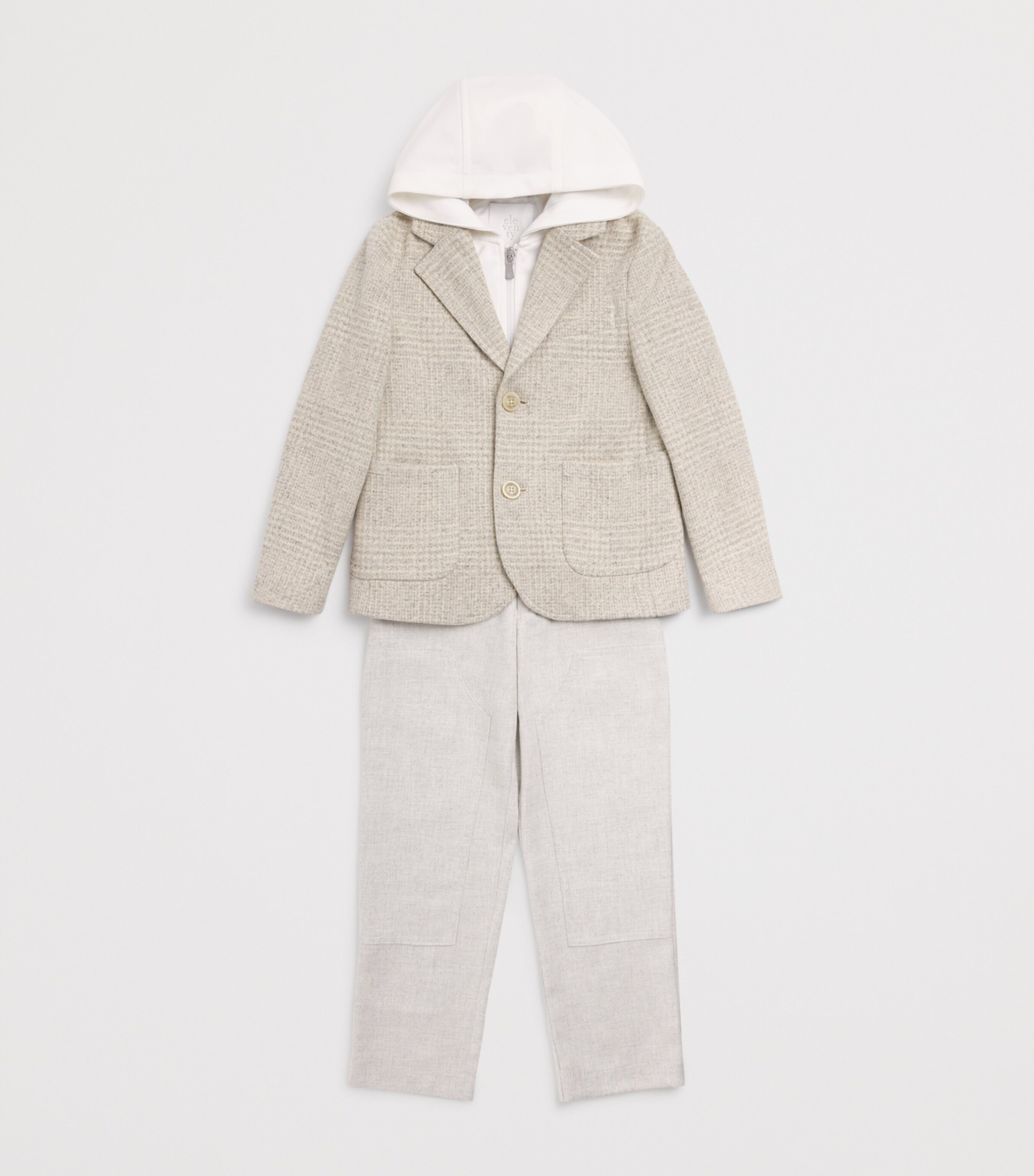 Eleventy Kids Hooded Check Suit Jacket (2-16 Years) Image 3