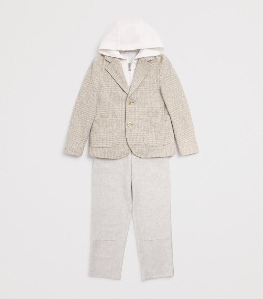 Hooded Check Suit Jacket (2-16 Years) 806BGGRIG.MED/BEIGE Image 3