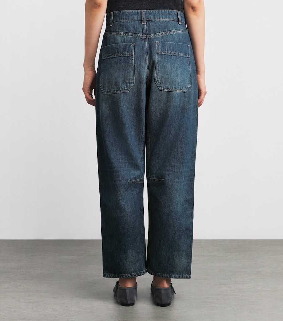 Engineered Cropped Jeans MID BLUE WASH Image 4