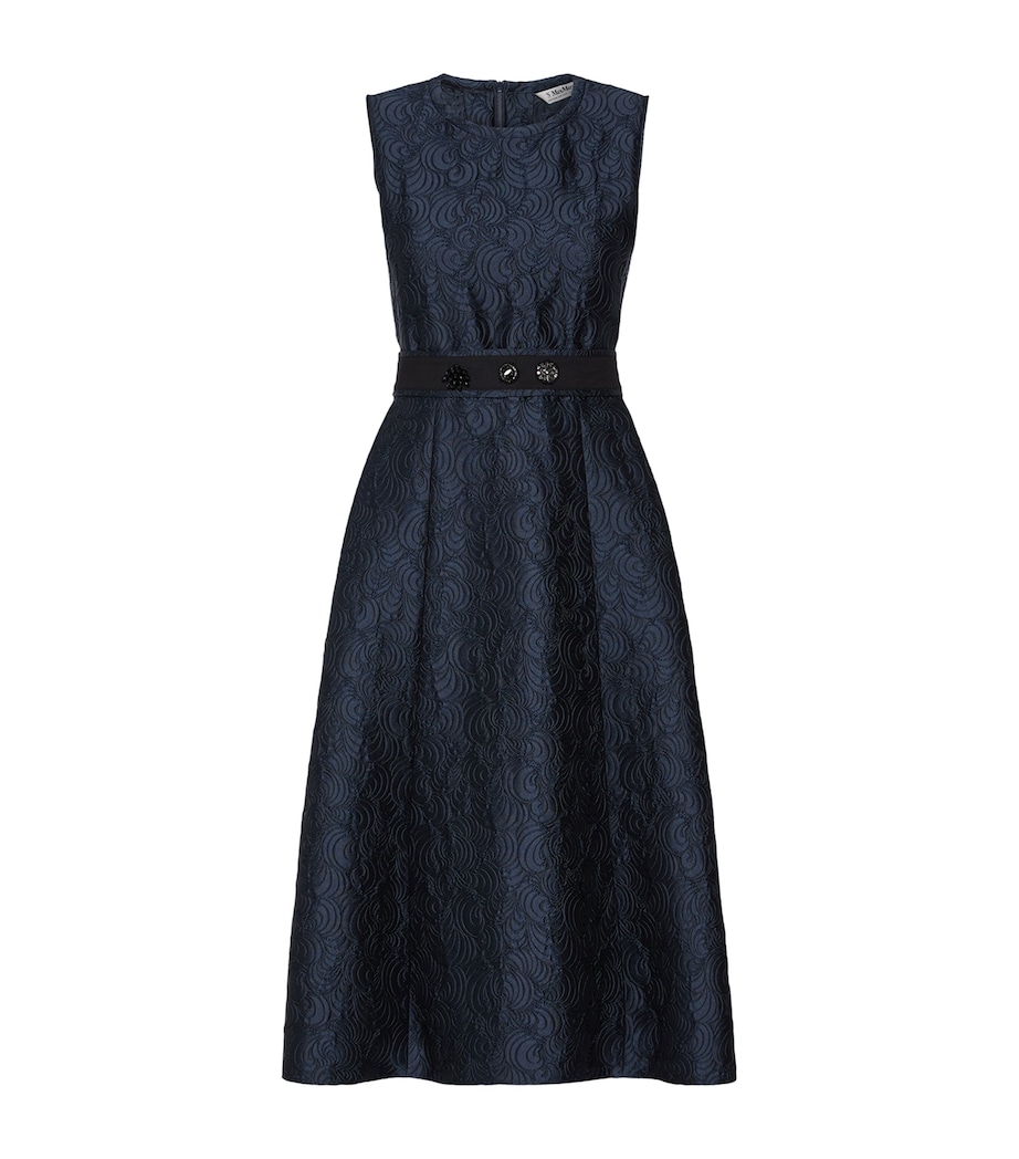 Max Mara Womens Crystal Jacquard Midi Dress Midnightblue Image 1