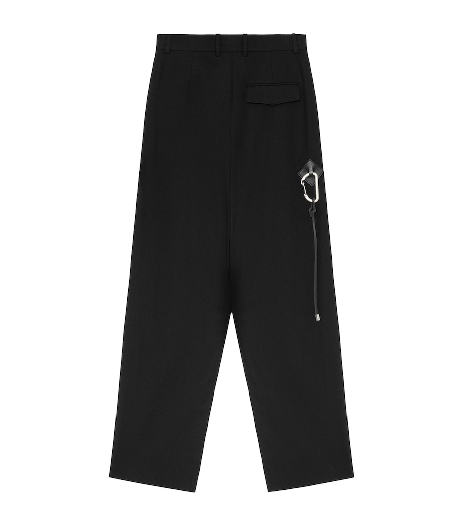 Cotton Buckle-Detail Pleated Trousers BLACK Image 2