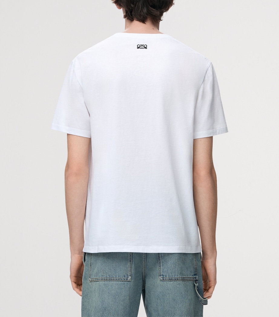 LOEWE Mens Logo Relaxed T-Shirt White Image 4